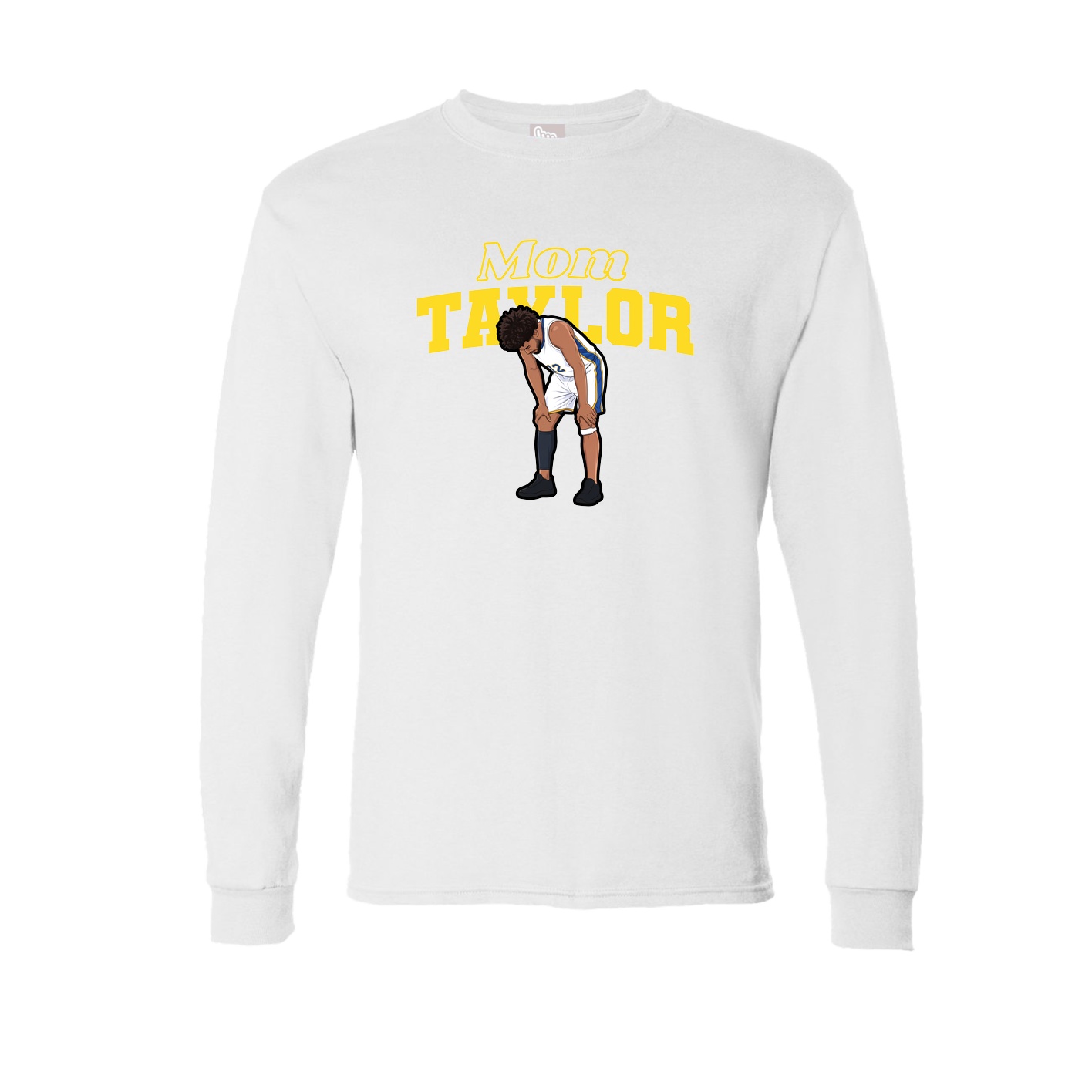 Long Sleeve Tee — Mothers Day Block in White