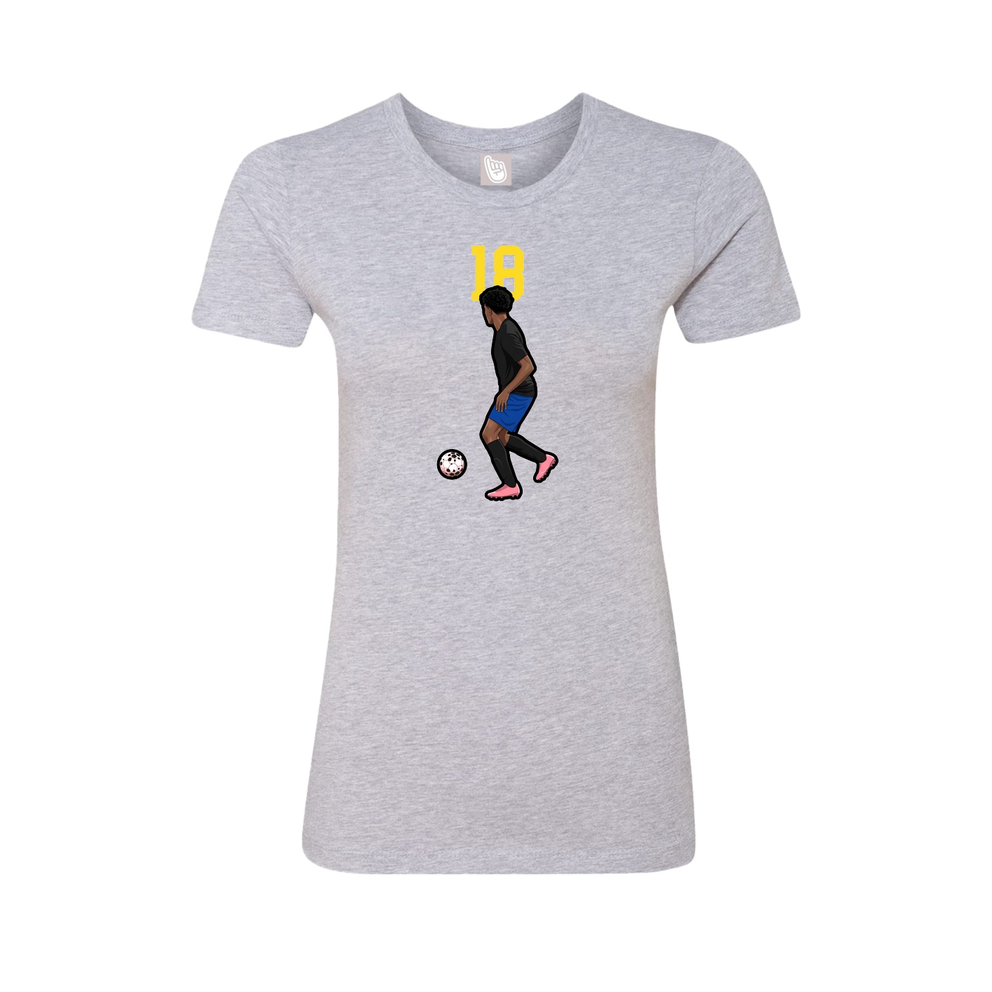 Fitted Women's Tee — Number Top in Grey