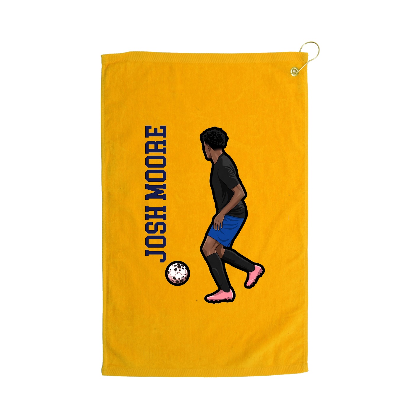 Golf Towel — Name Vertical in Gold
