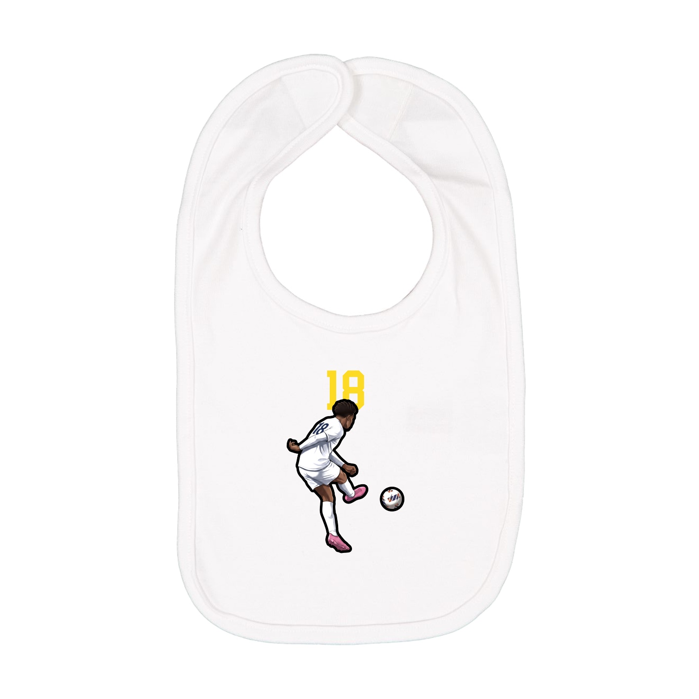 Infant Bib — Number Top in White