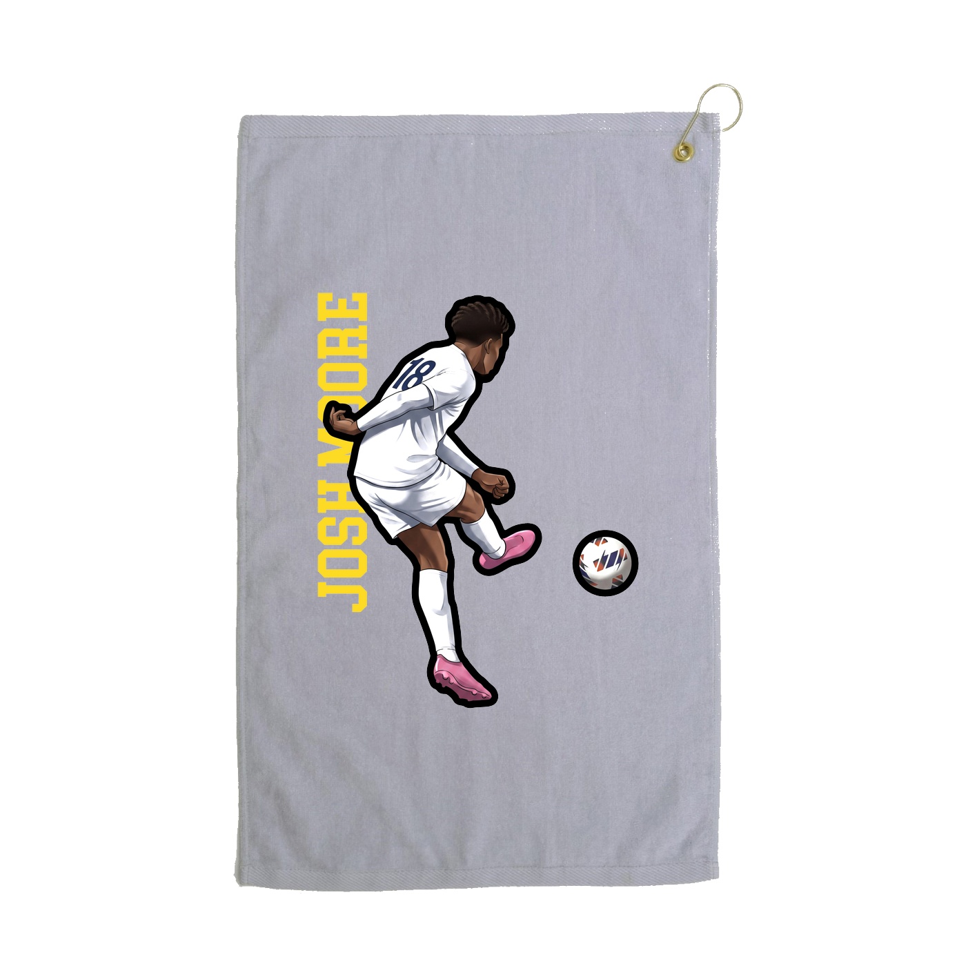 Golf Towel — Name Vertical in Grey