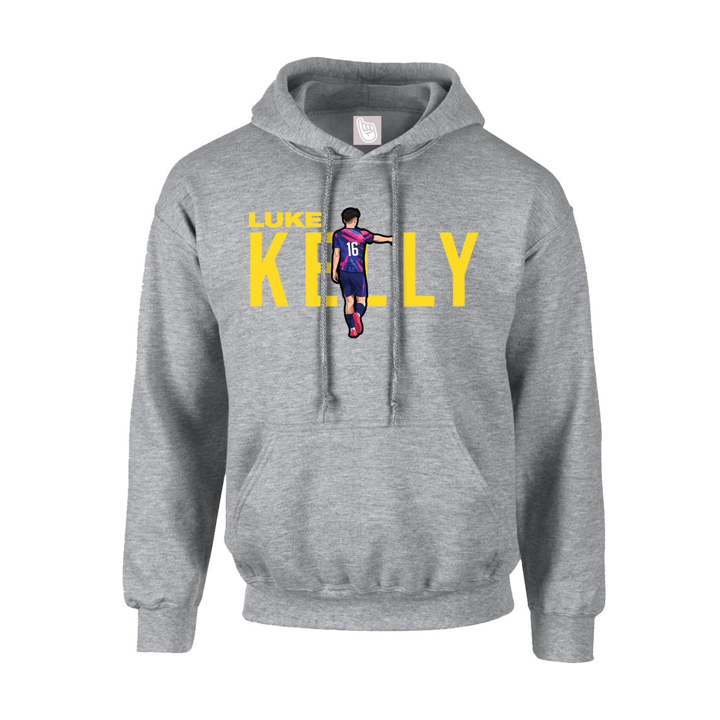 Hoodie — Player Name in Grey