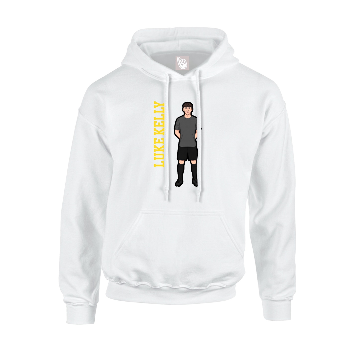 Youth Hoodie — Name Vertical in White
