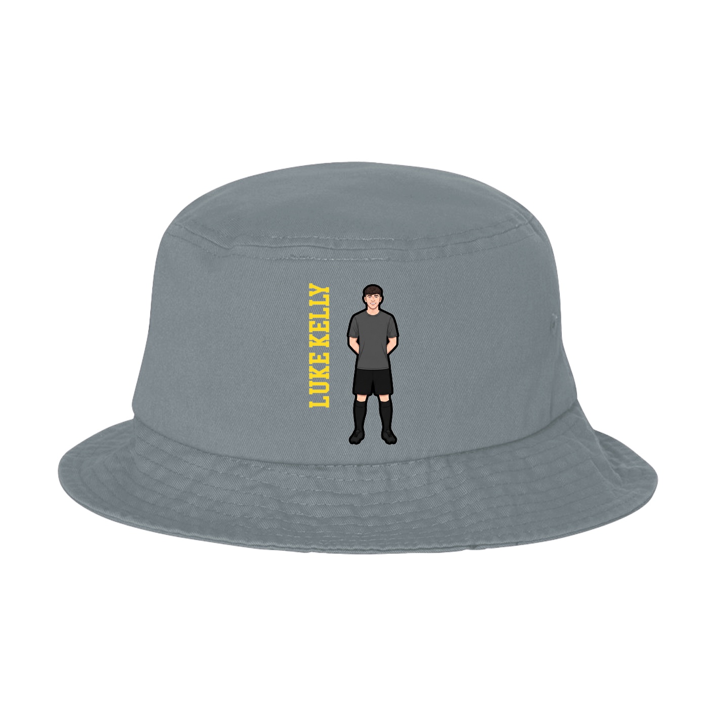 Bucket Cap — Name Vertical in Grey