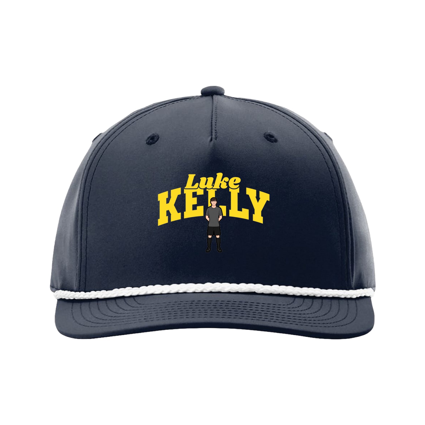 Five-Panel Classic Rope Cap — Signature Arch in Navy