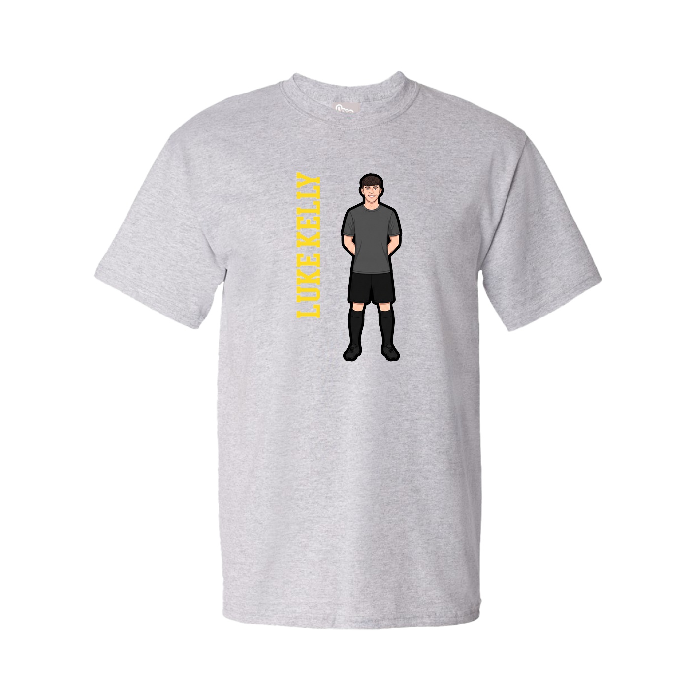 Tee — Name Vertical in Grey