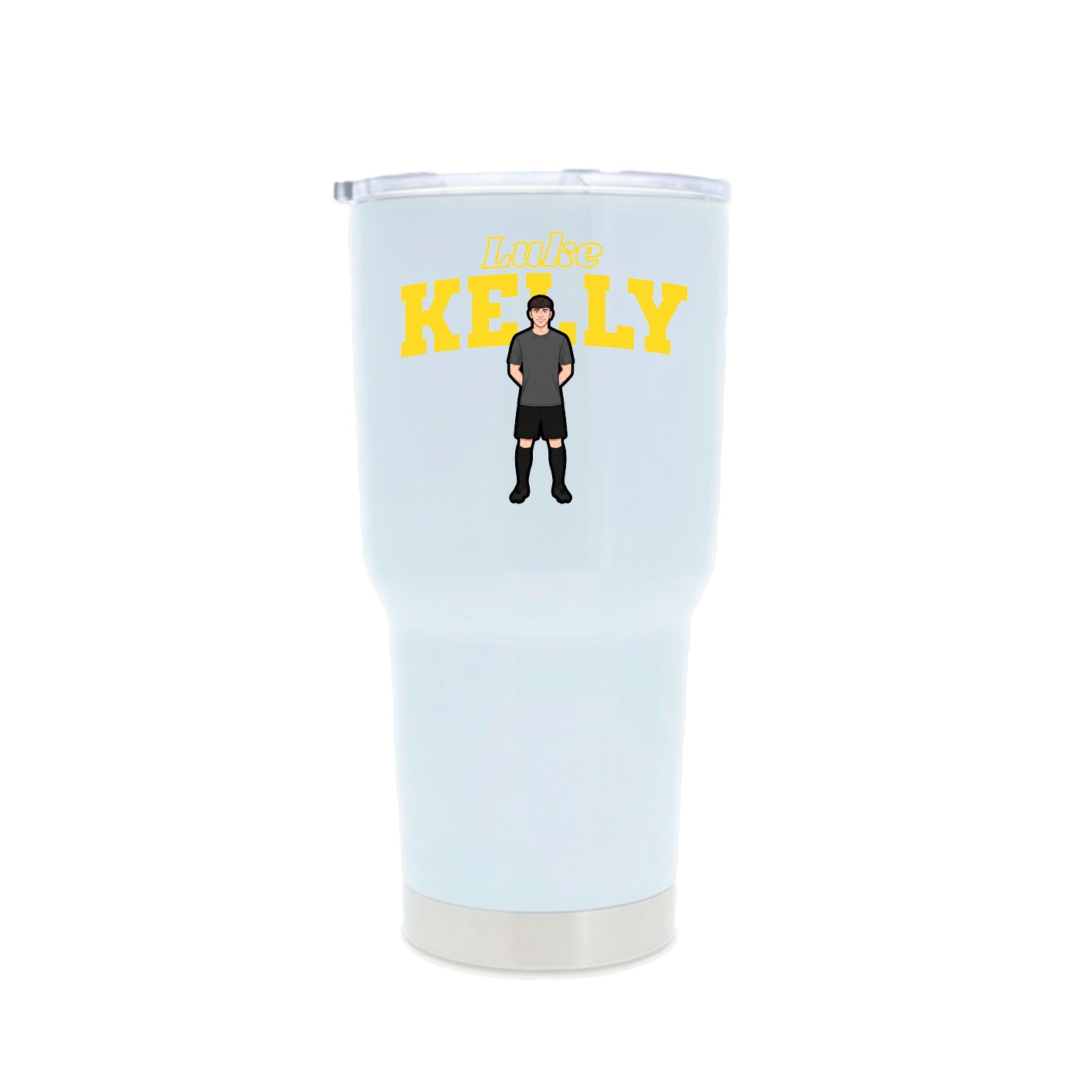 30oz Stainless Steel Tumbler — Name Arch in White