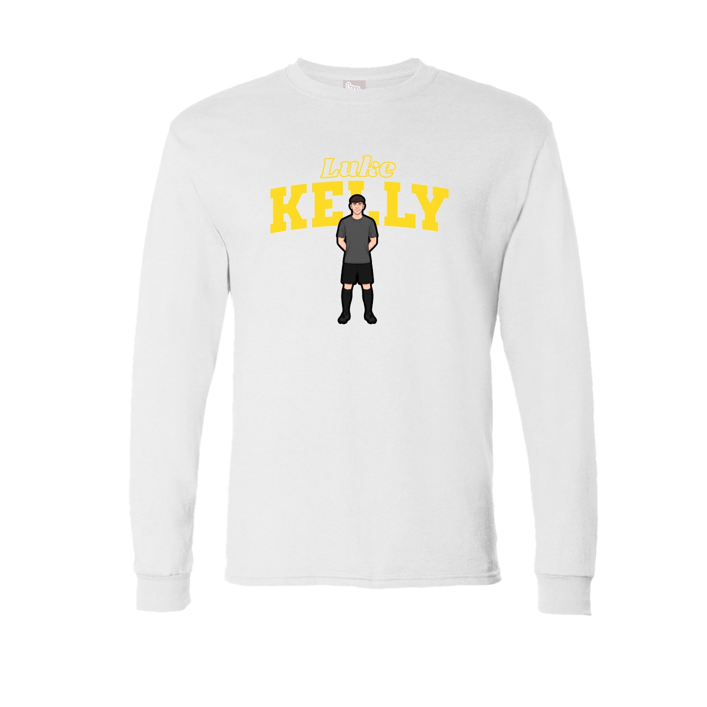 Long Sleeve Tee — Name Arch in White