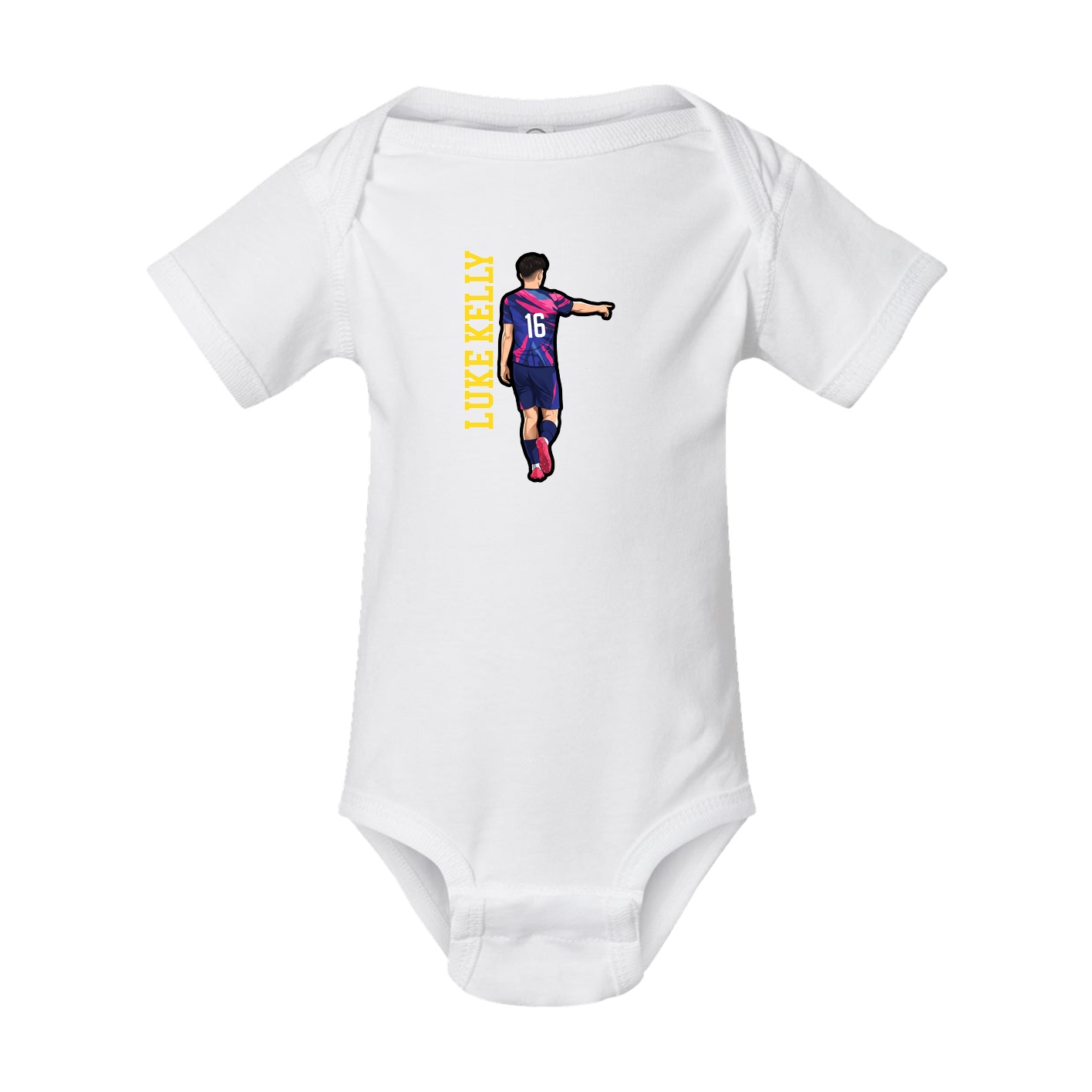 Baby Onesie — Name Vertical in White