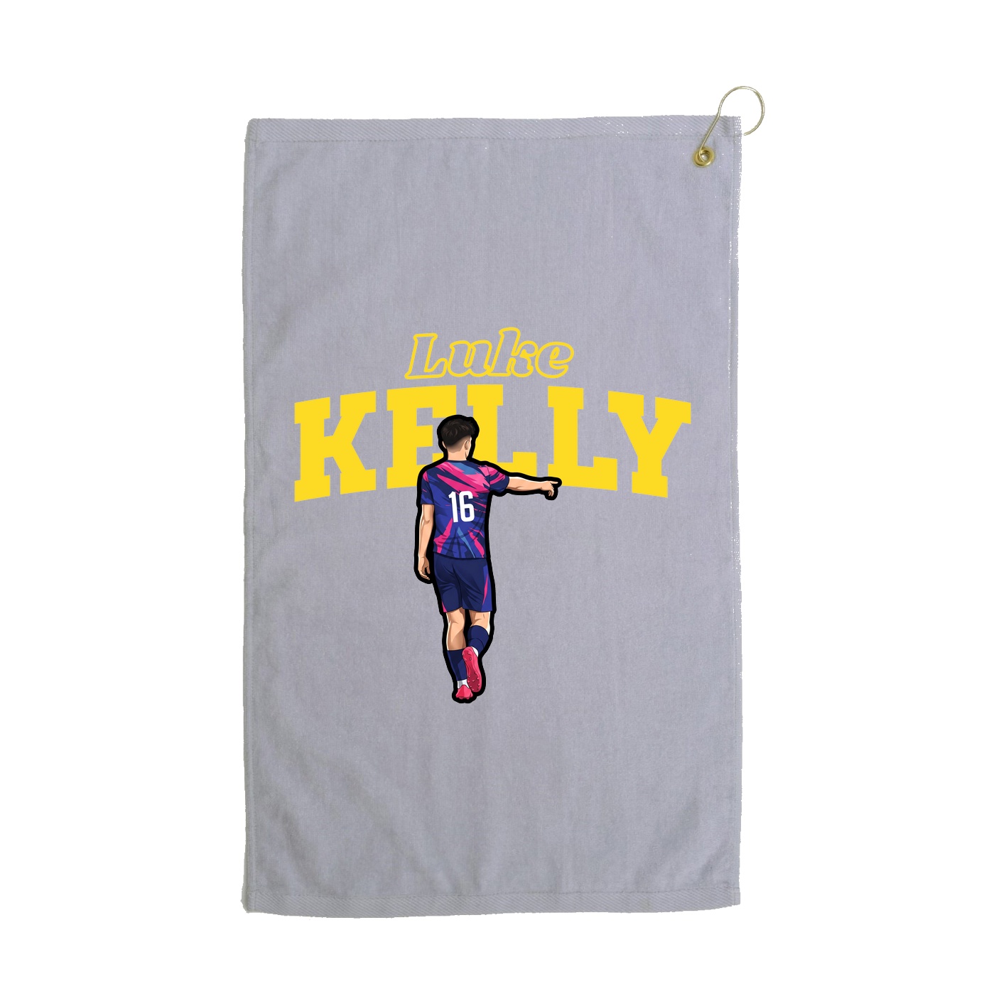 Golf Towel — Name Arch in Grey