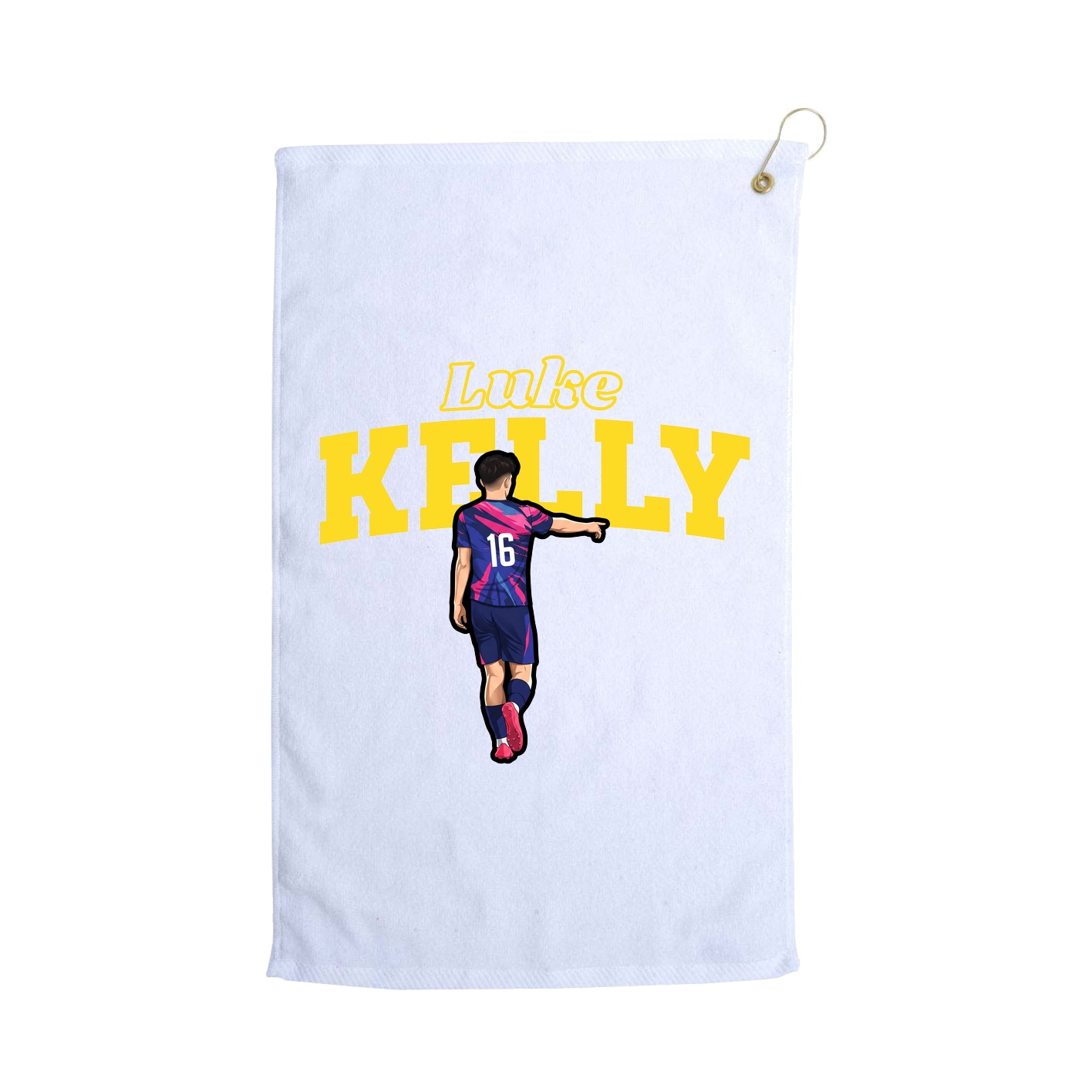 Golf Towel — Name Arch in White