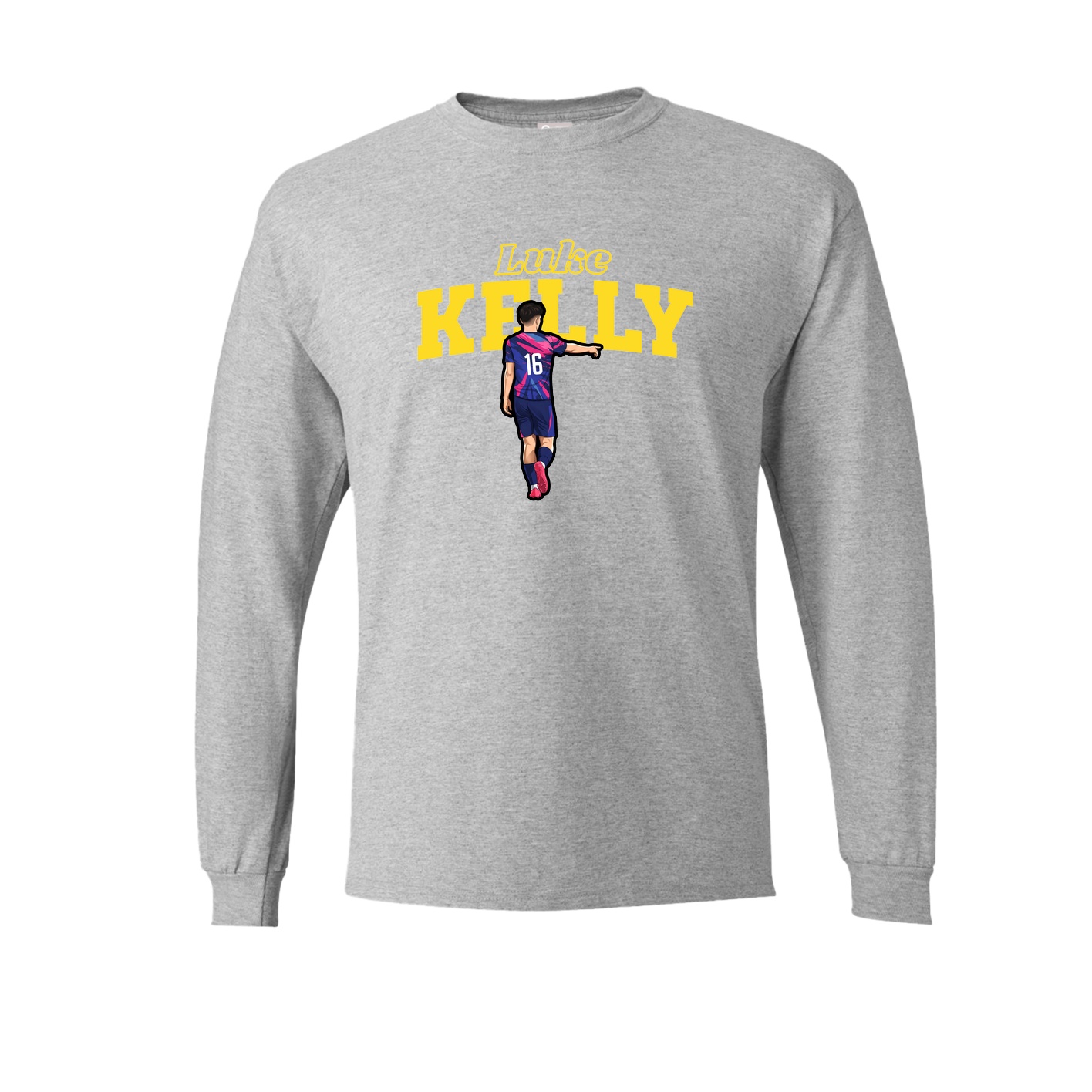 Long Sleeve Tee — Name Arch in Grey
