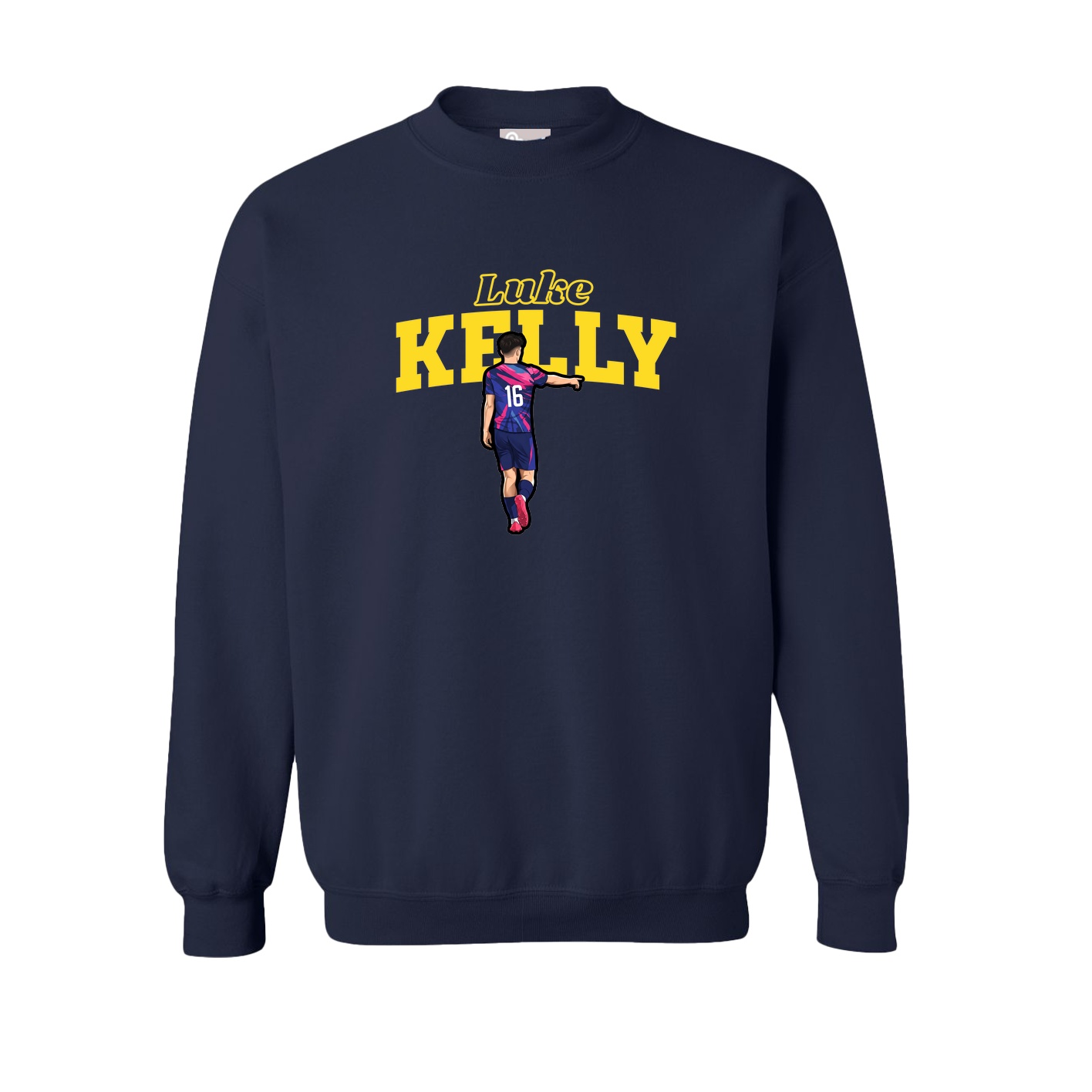 Fleece Crew — Name Arch in Navy