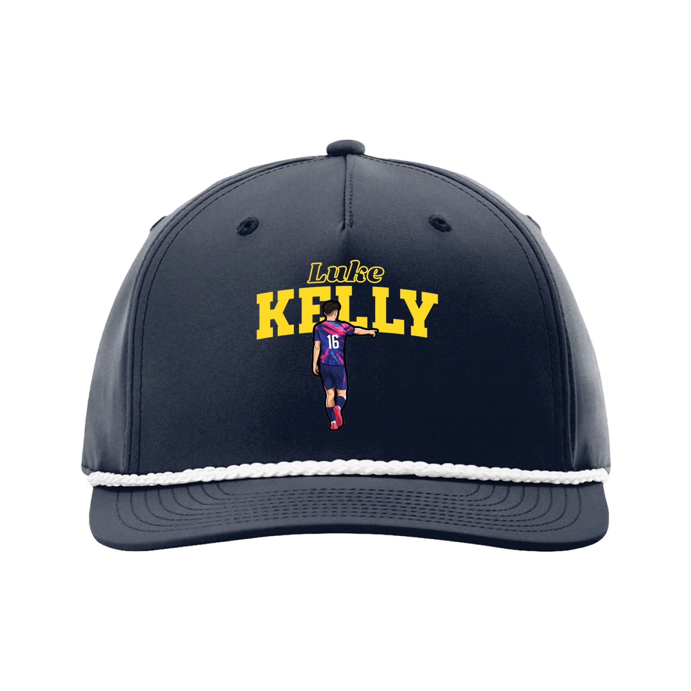 Five-Panel Classic Rope Cap — Name Arch in Navy