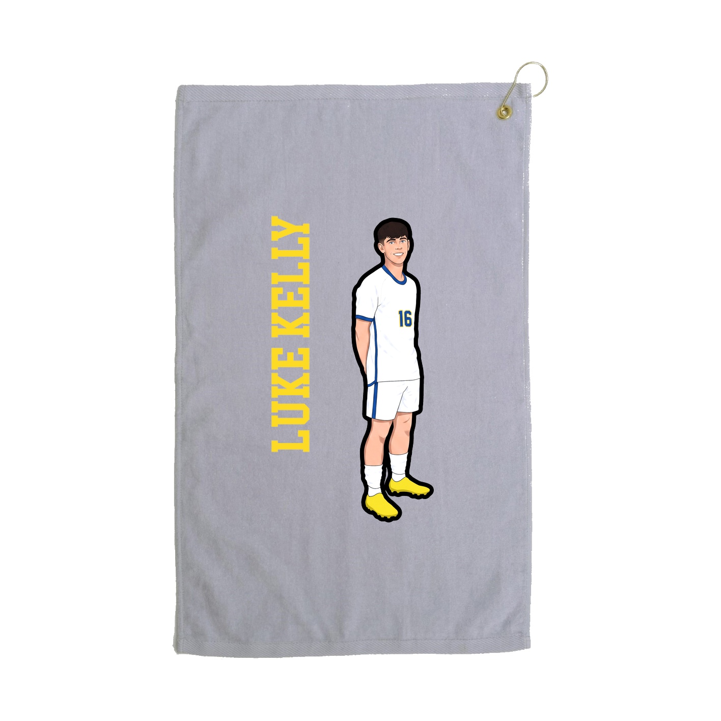 Golf Towel — Name Vertical in Grey