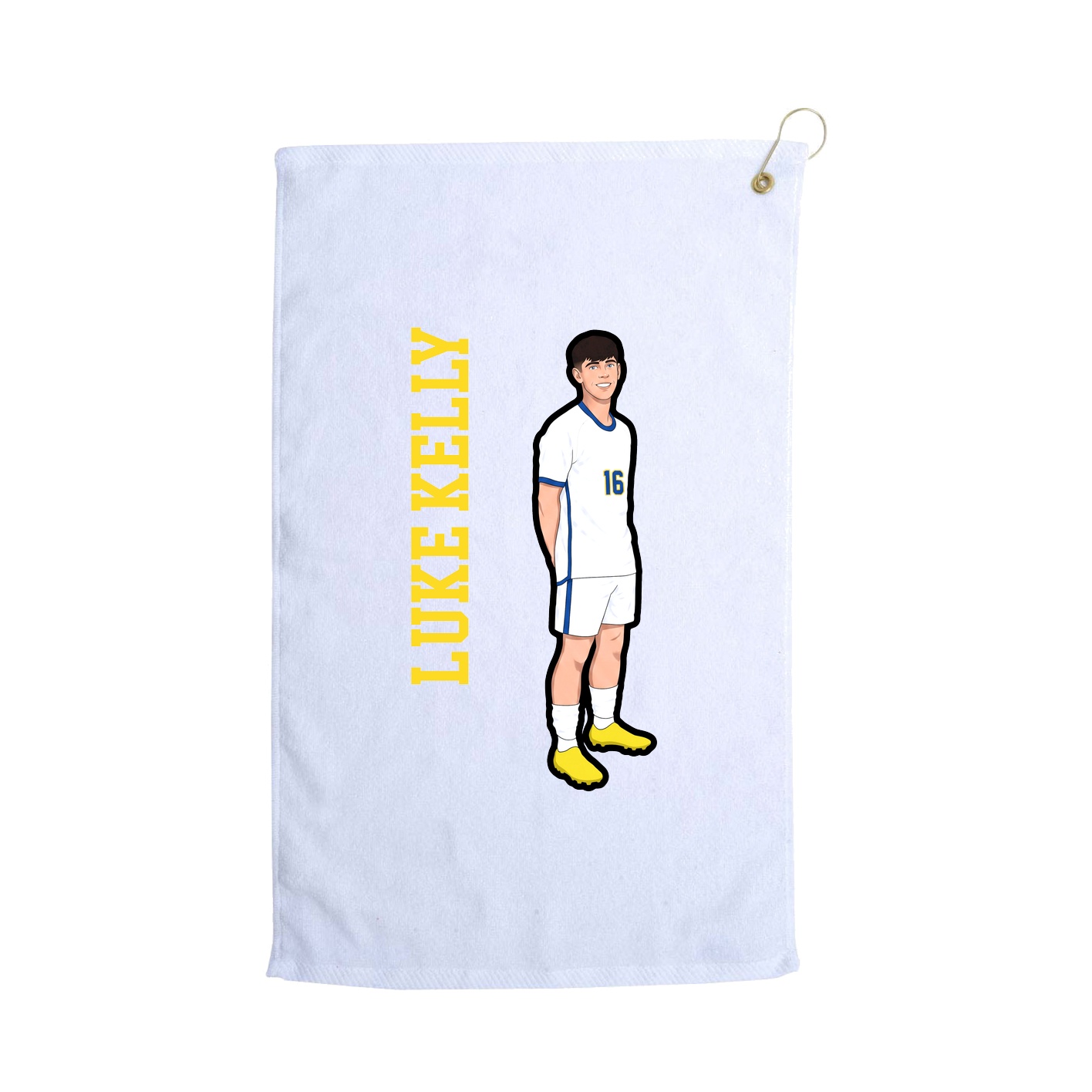 Golf Towel — Name Vertical in White