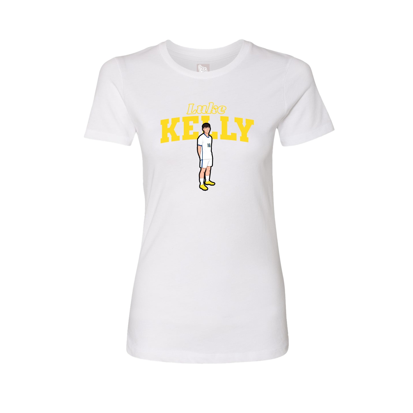 Womens Tee — Name Arch in White