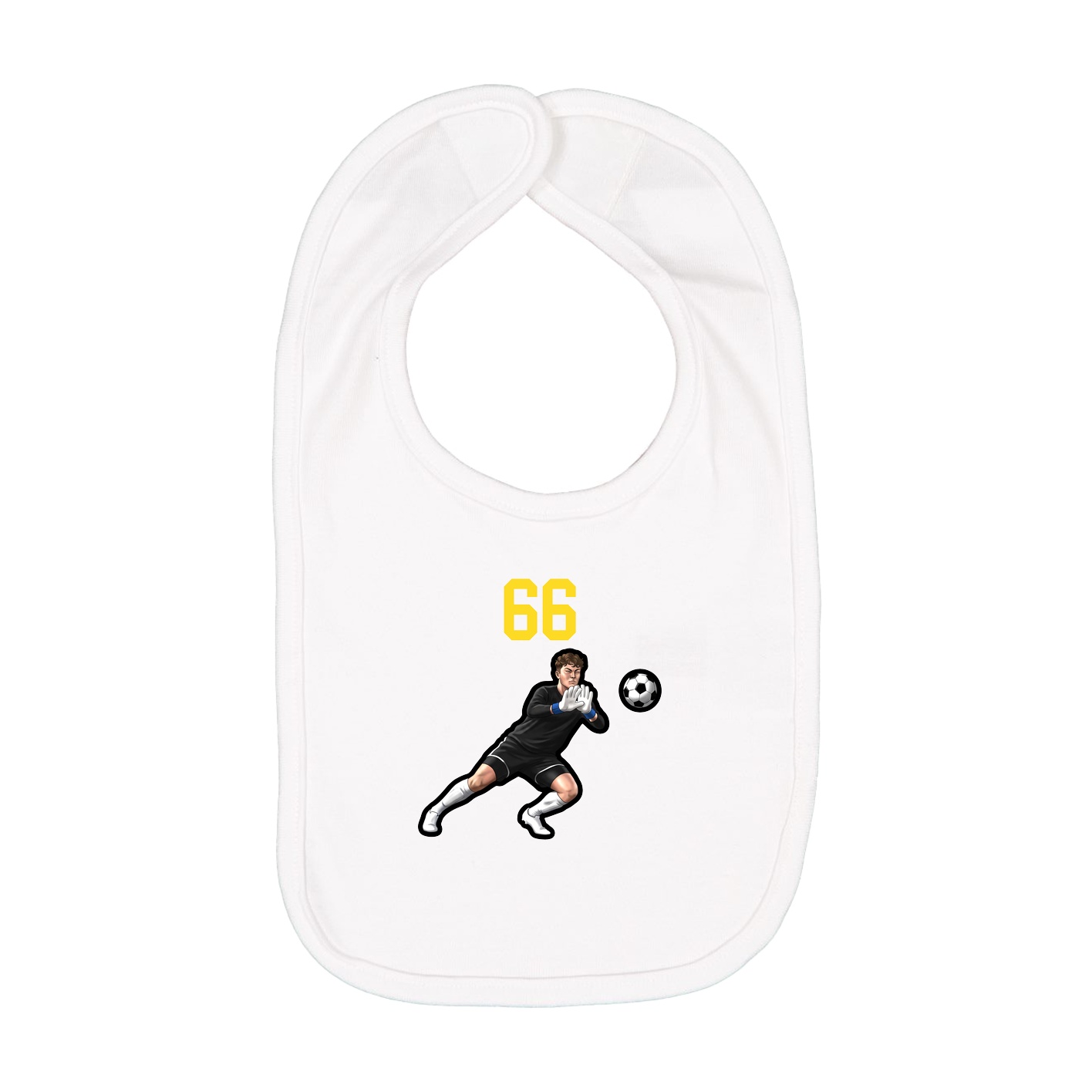 Infant Bib — Number Top in White