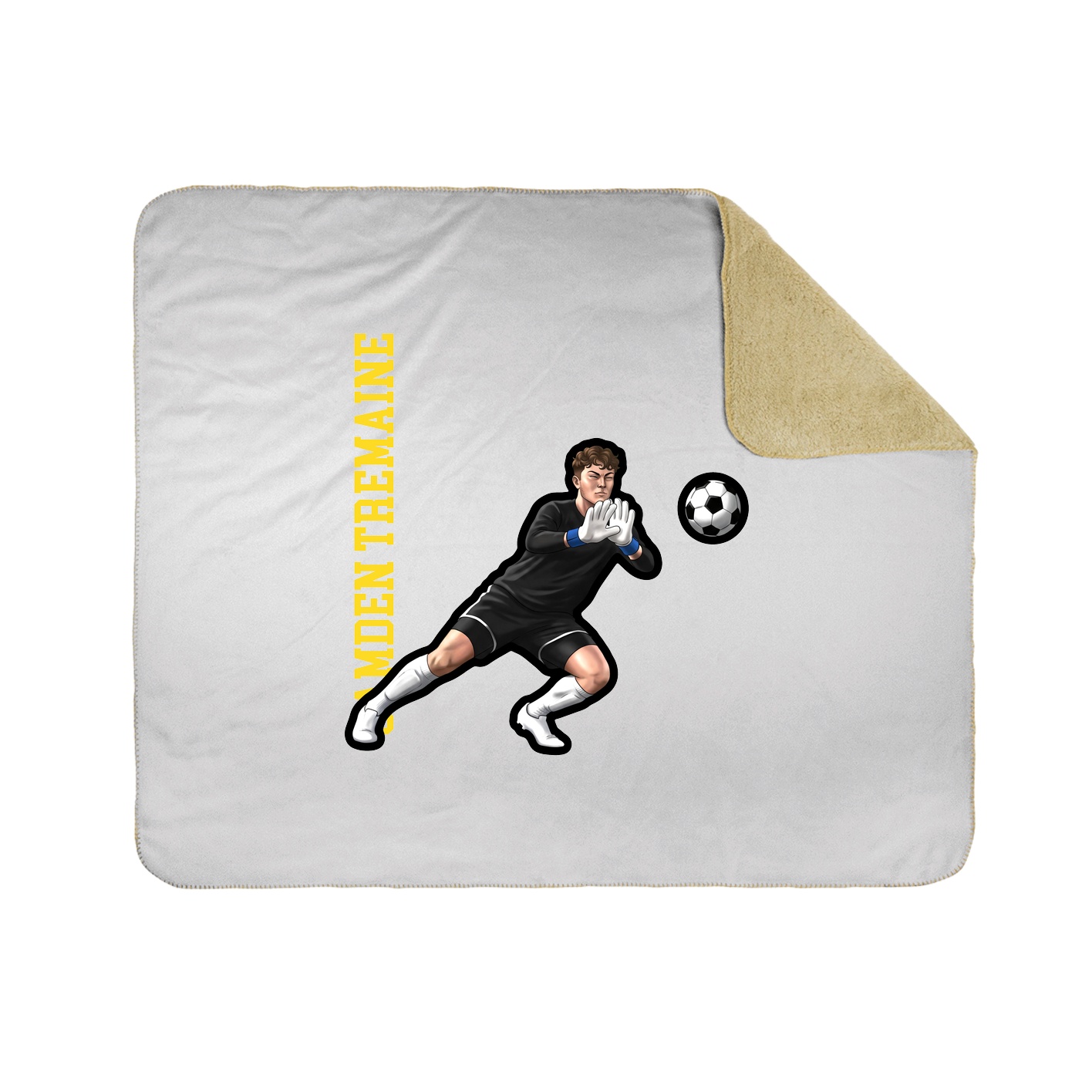 Throw Blanket — Name Vertical in White