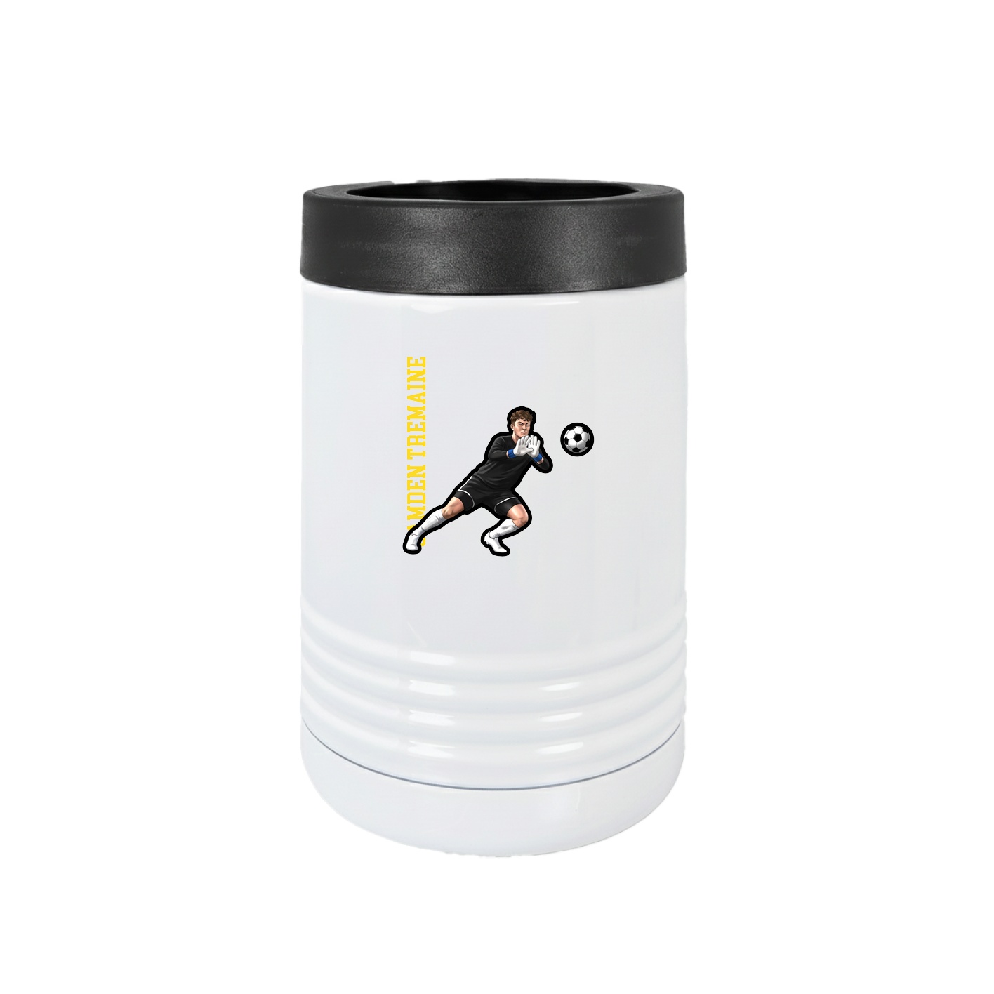 Beverage Holder — Name Vertical in White