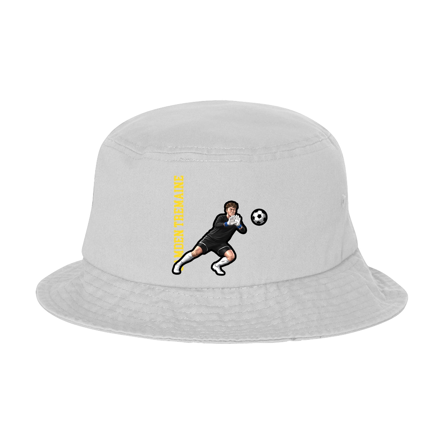 Bucket Cap — Name Vertical in White