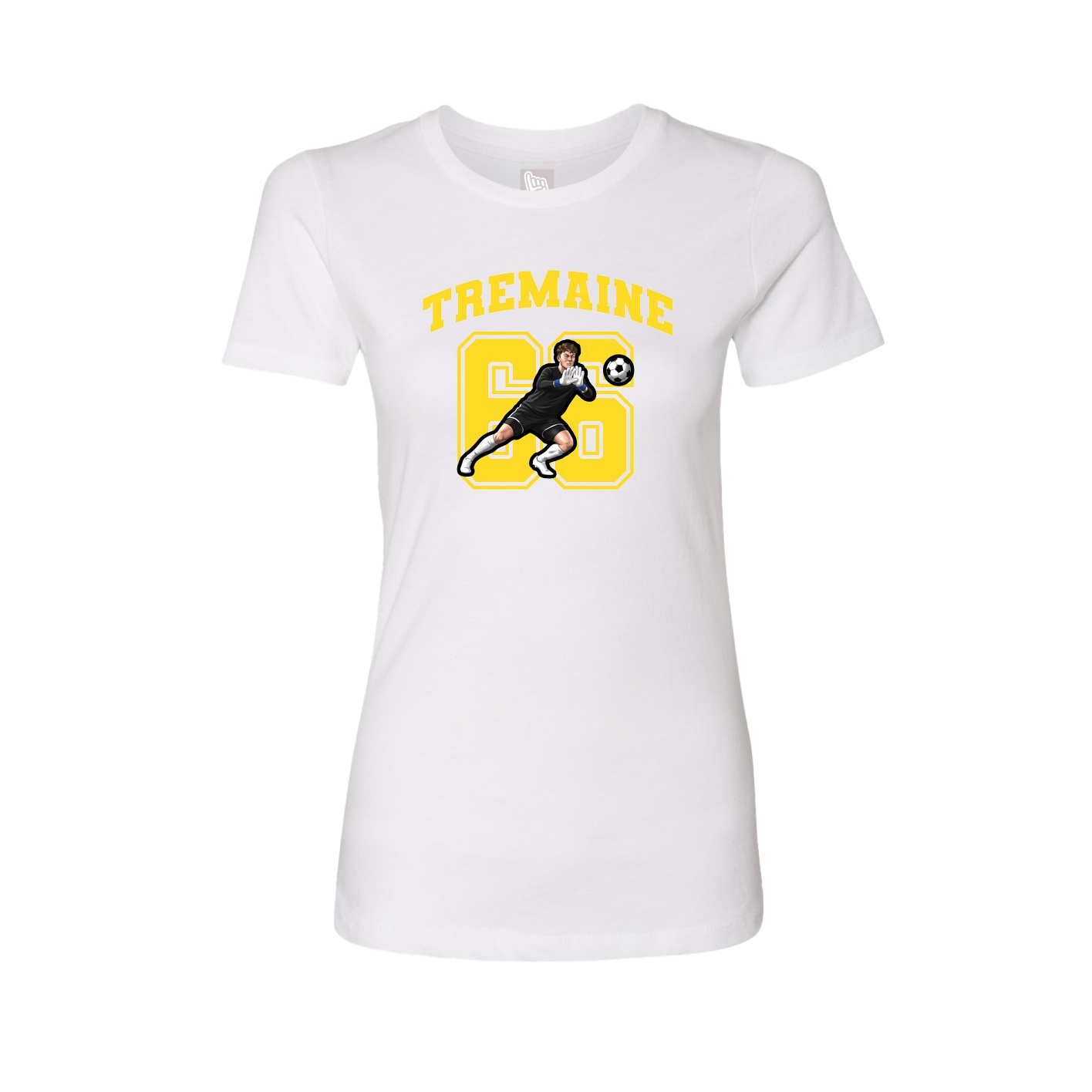 Fitted Women's Tee — Number in White