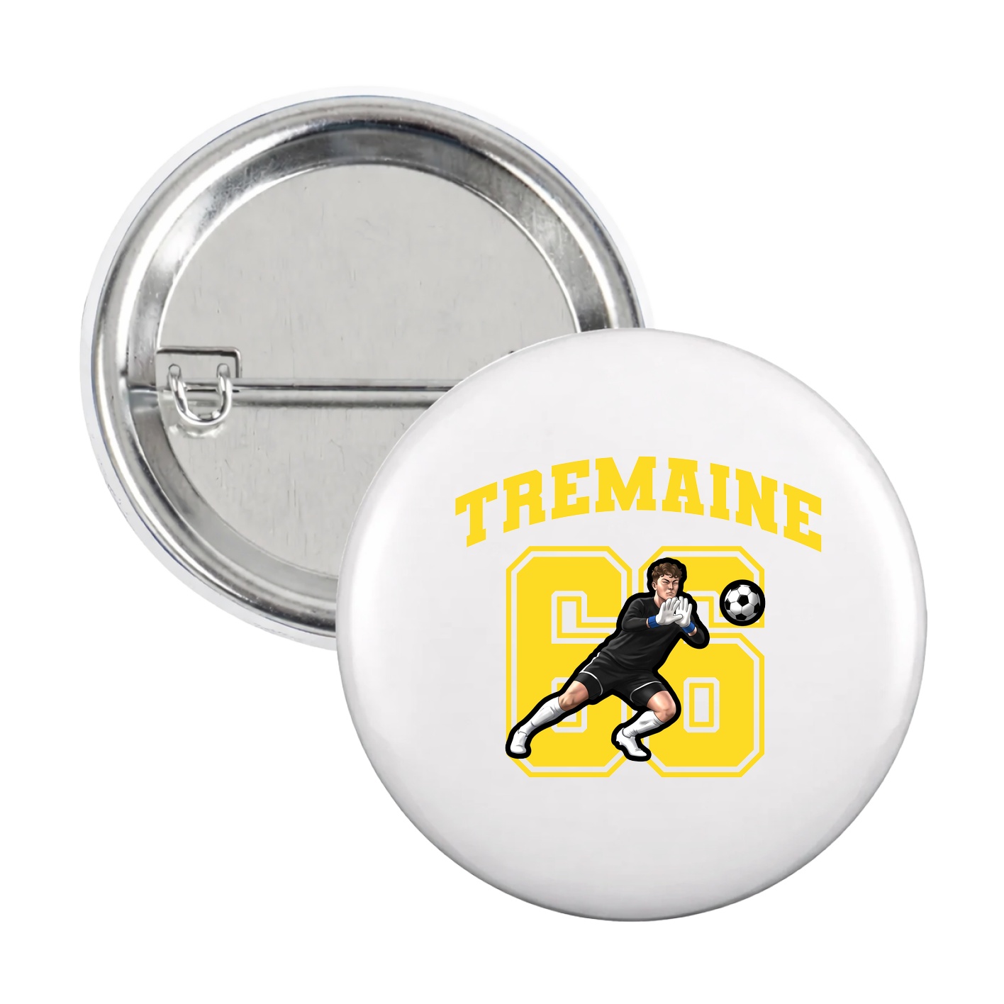 Game Day Button — Number in White