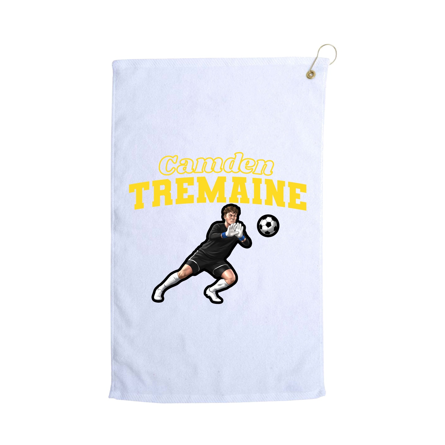 Golf Towel — Name Arch in White