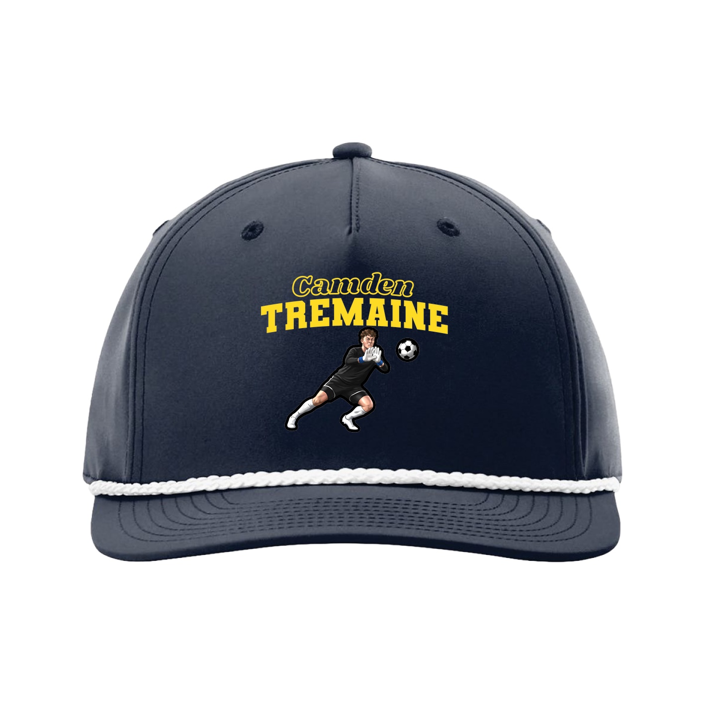 Five-Panel Classic Rope Cap — Name Arch in Navy