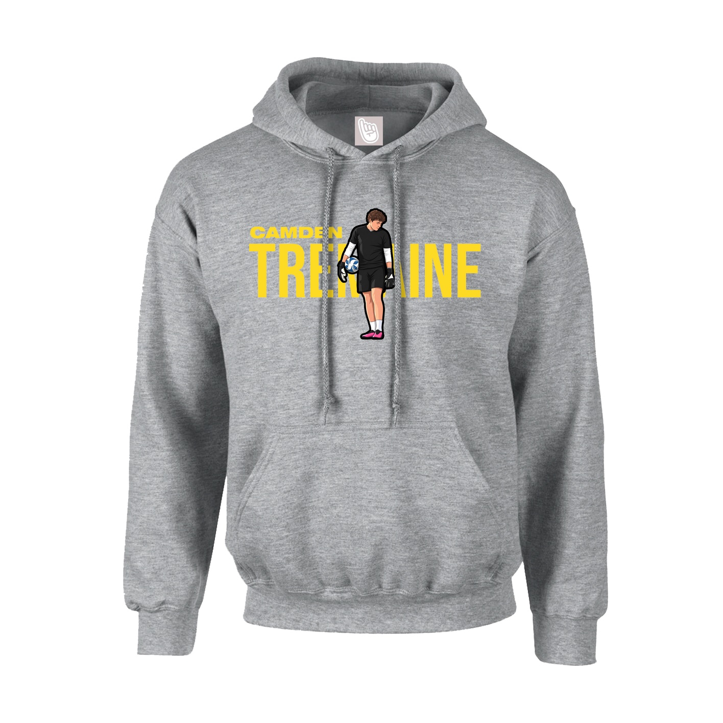Youth Hoodie — Player Name in Grey