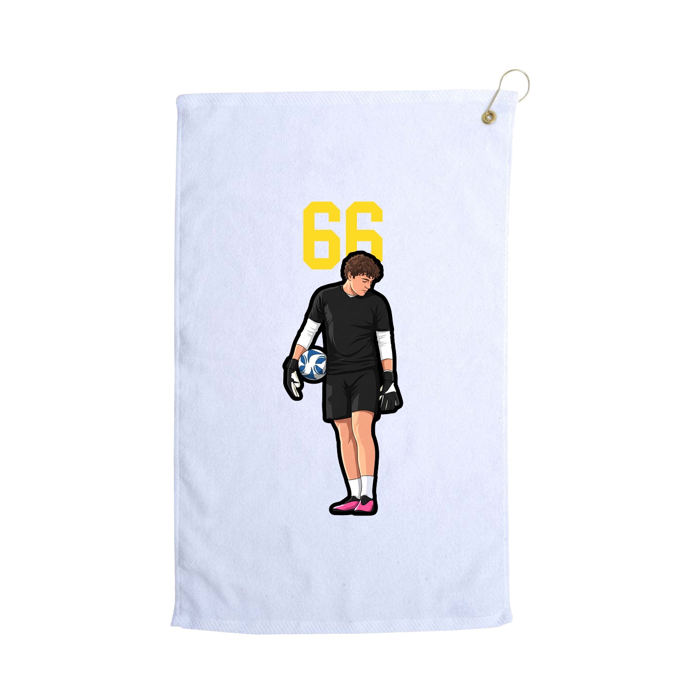 Golf Towel — Number Top in White