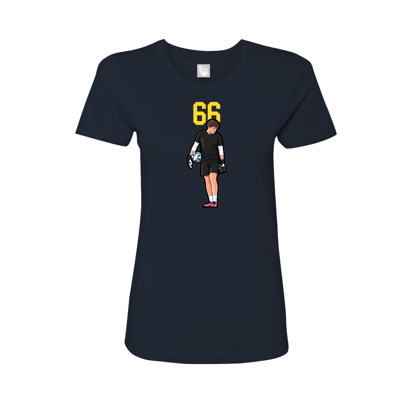Fitted Women's Tee — Number Top in Navy