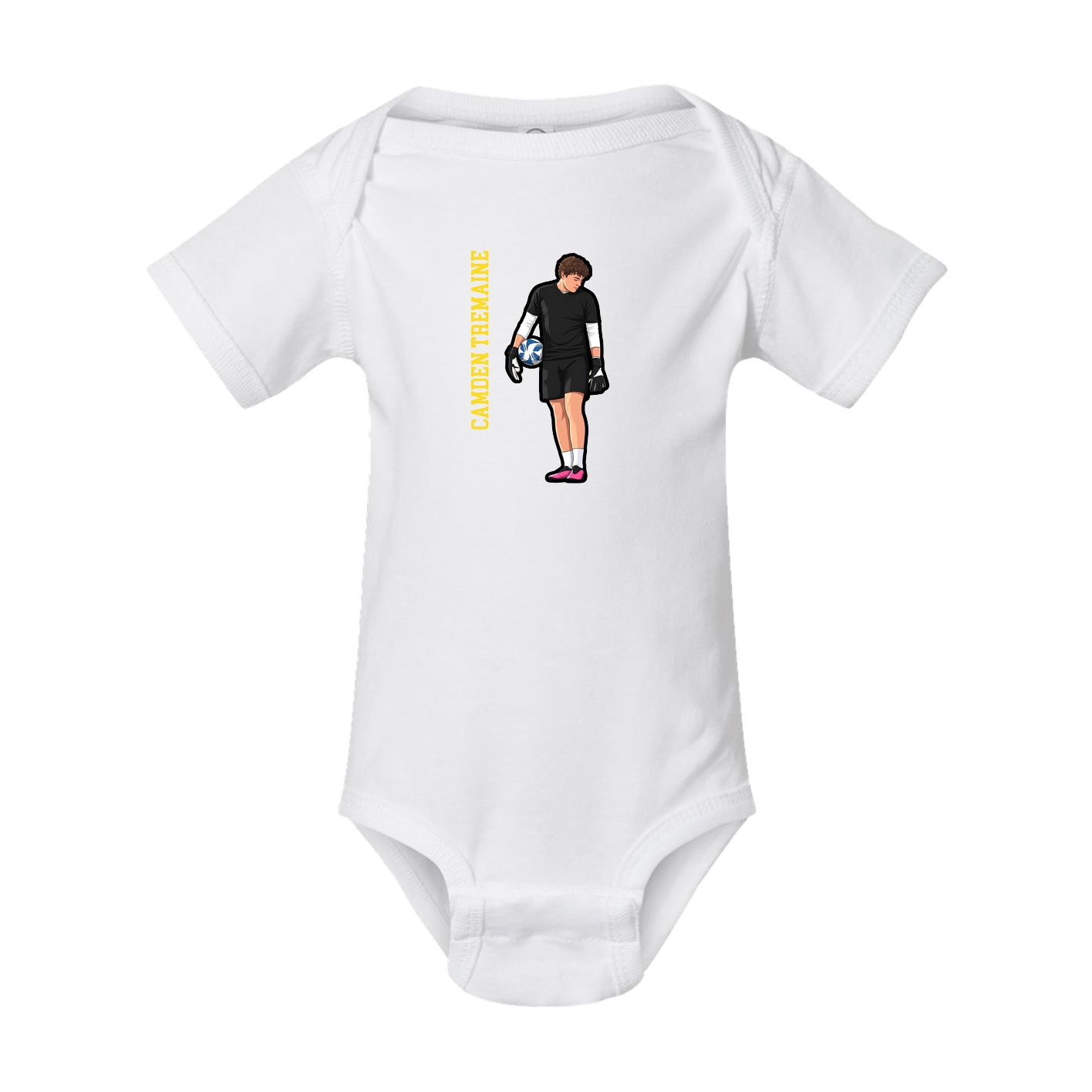 Baby Onesie — Name Vertical in White