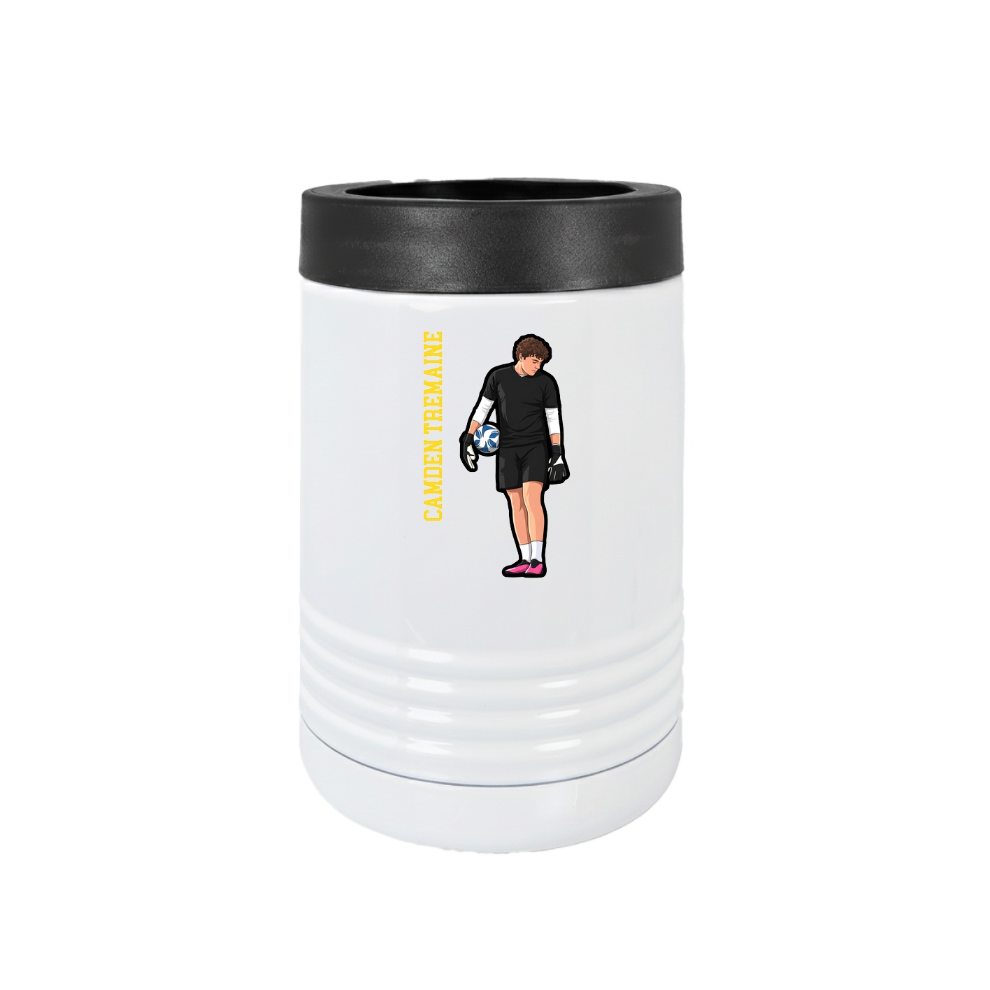 Beverage Holder — Name Vertical in White
