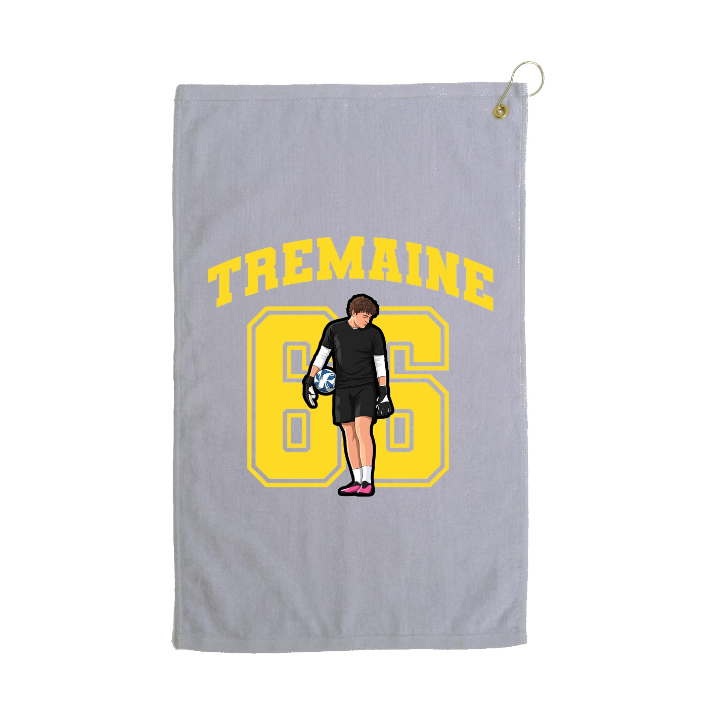 Golf Towel — Number in Grey