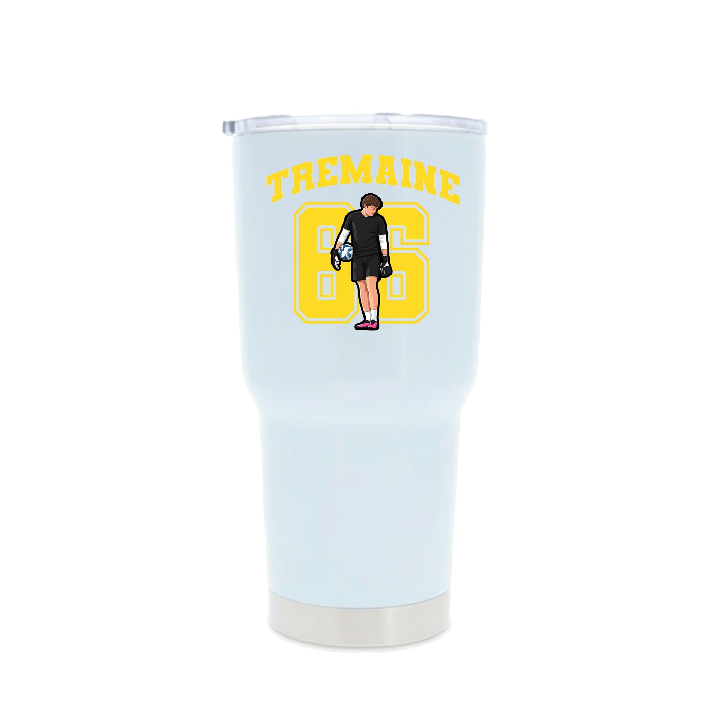 30oz Stainless Steel Tumbler — Number in White