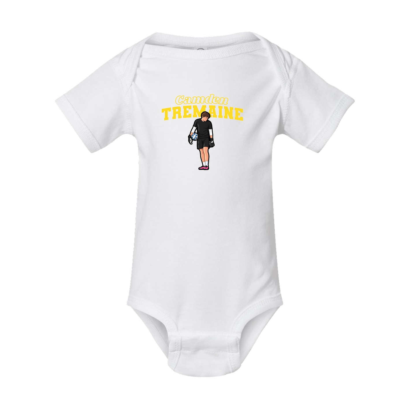 Baby Onesie — Name Arch in White
