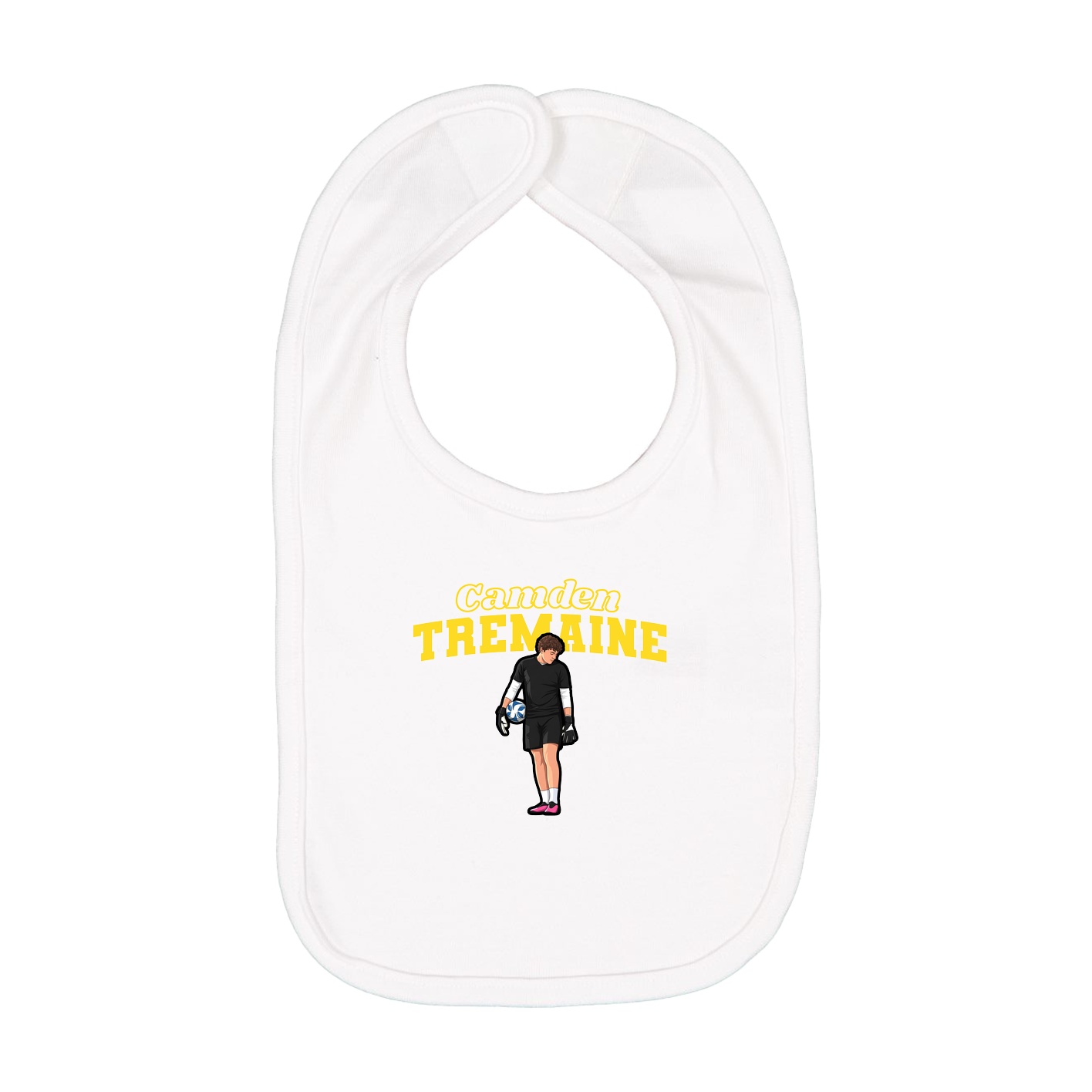 Infant Bib — Name Arch in White