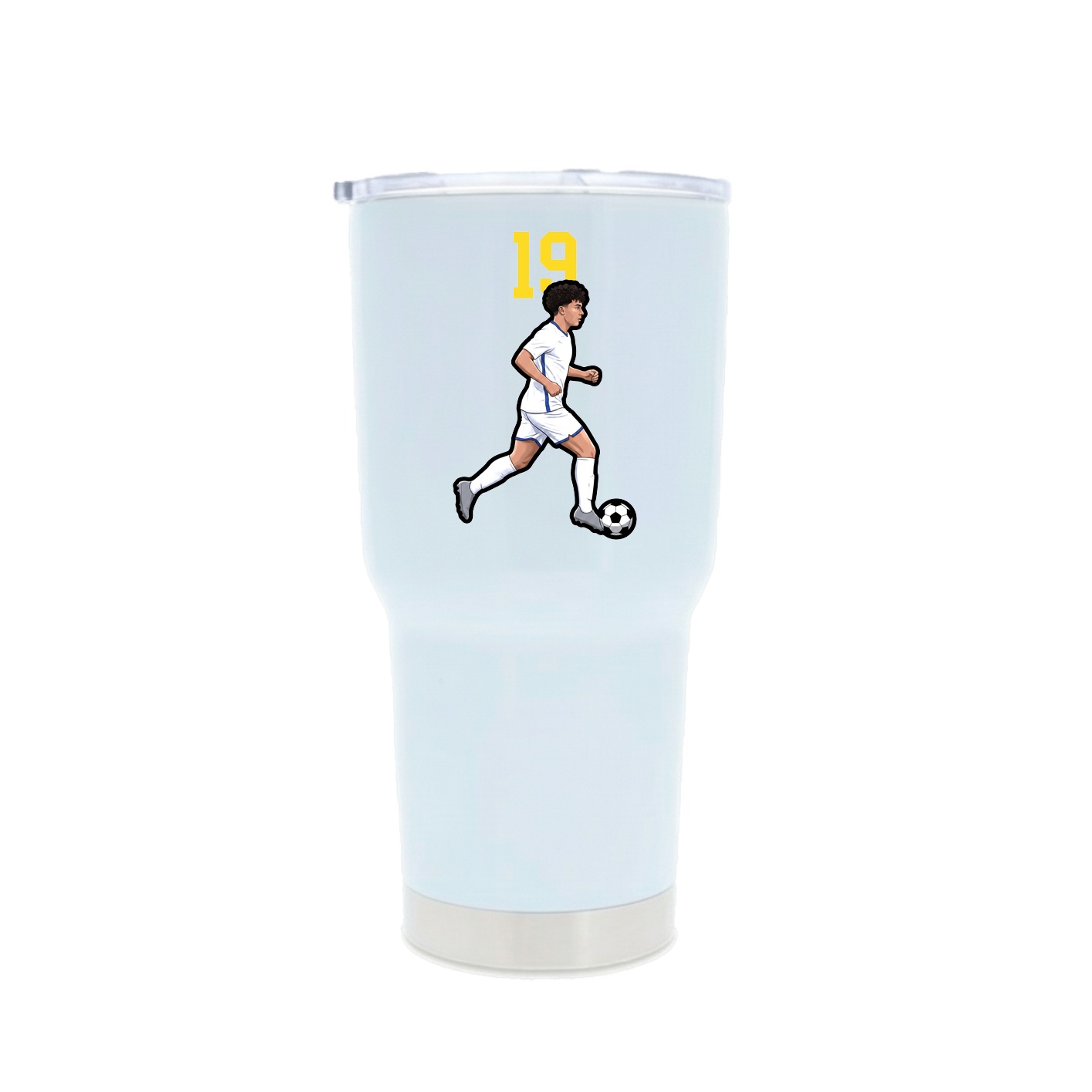 30oz Stainless Steel Tumbler — Number Top in White