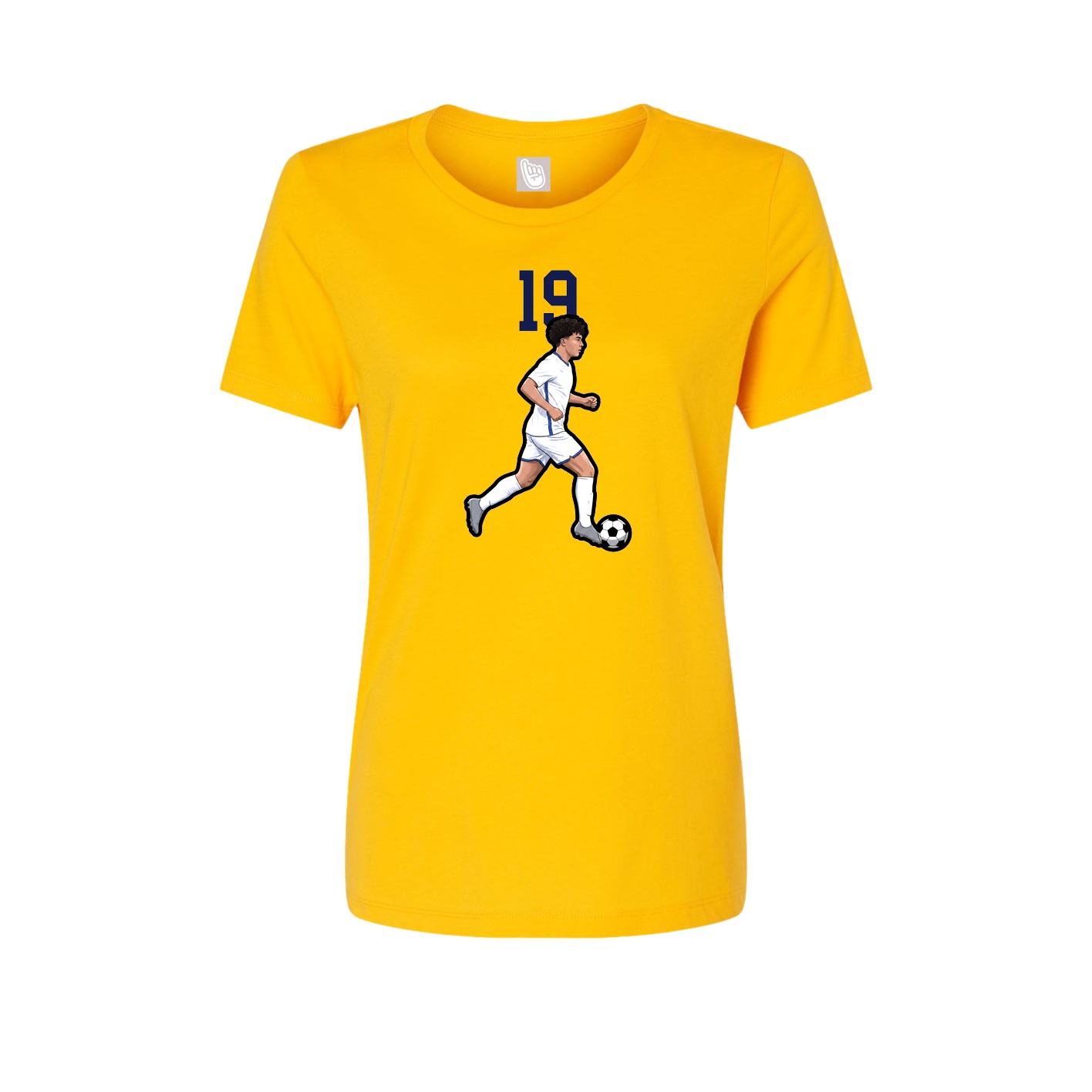 Fitted Women's Tee — Number Top in Gold