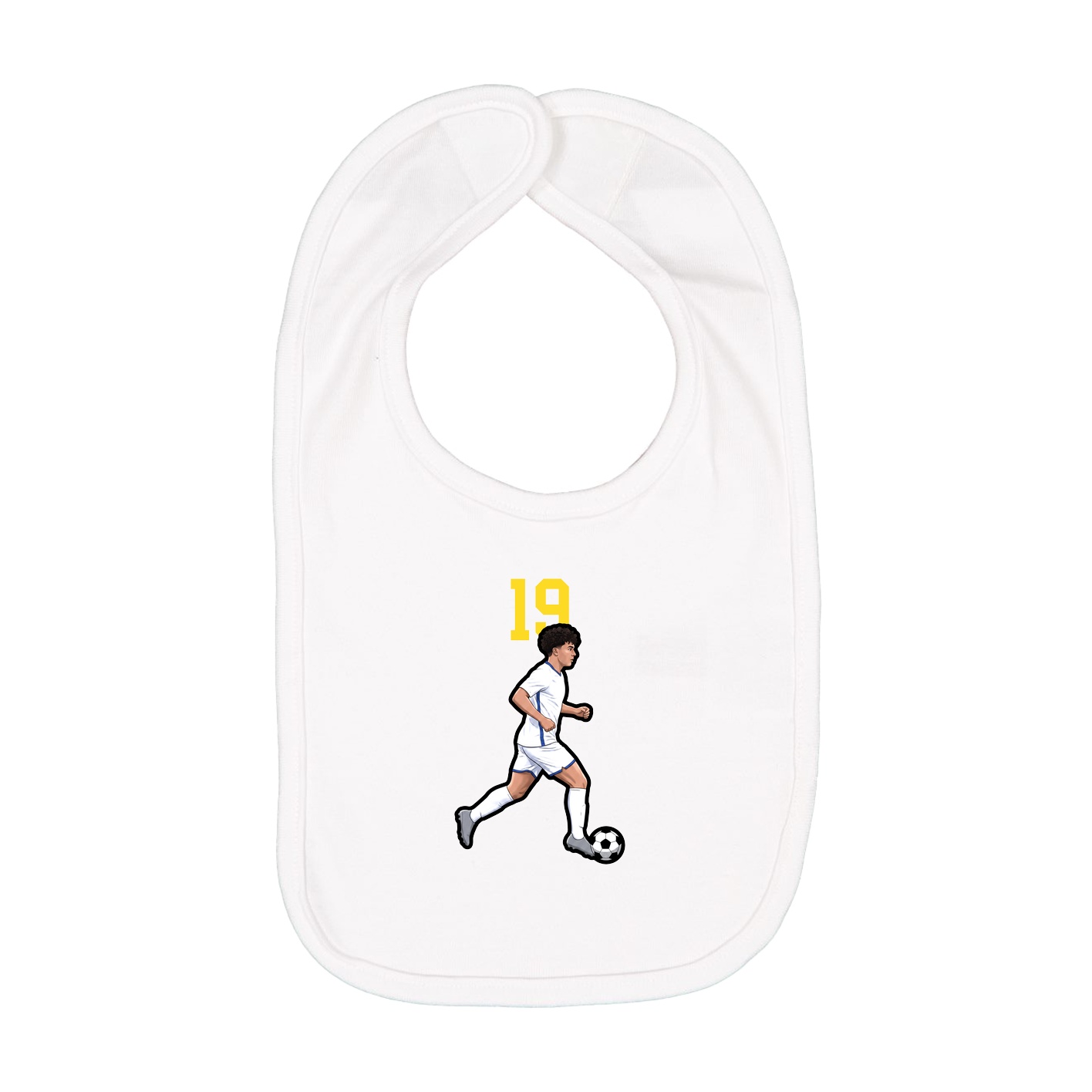 Infant Bib — Number Top in White