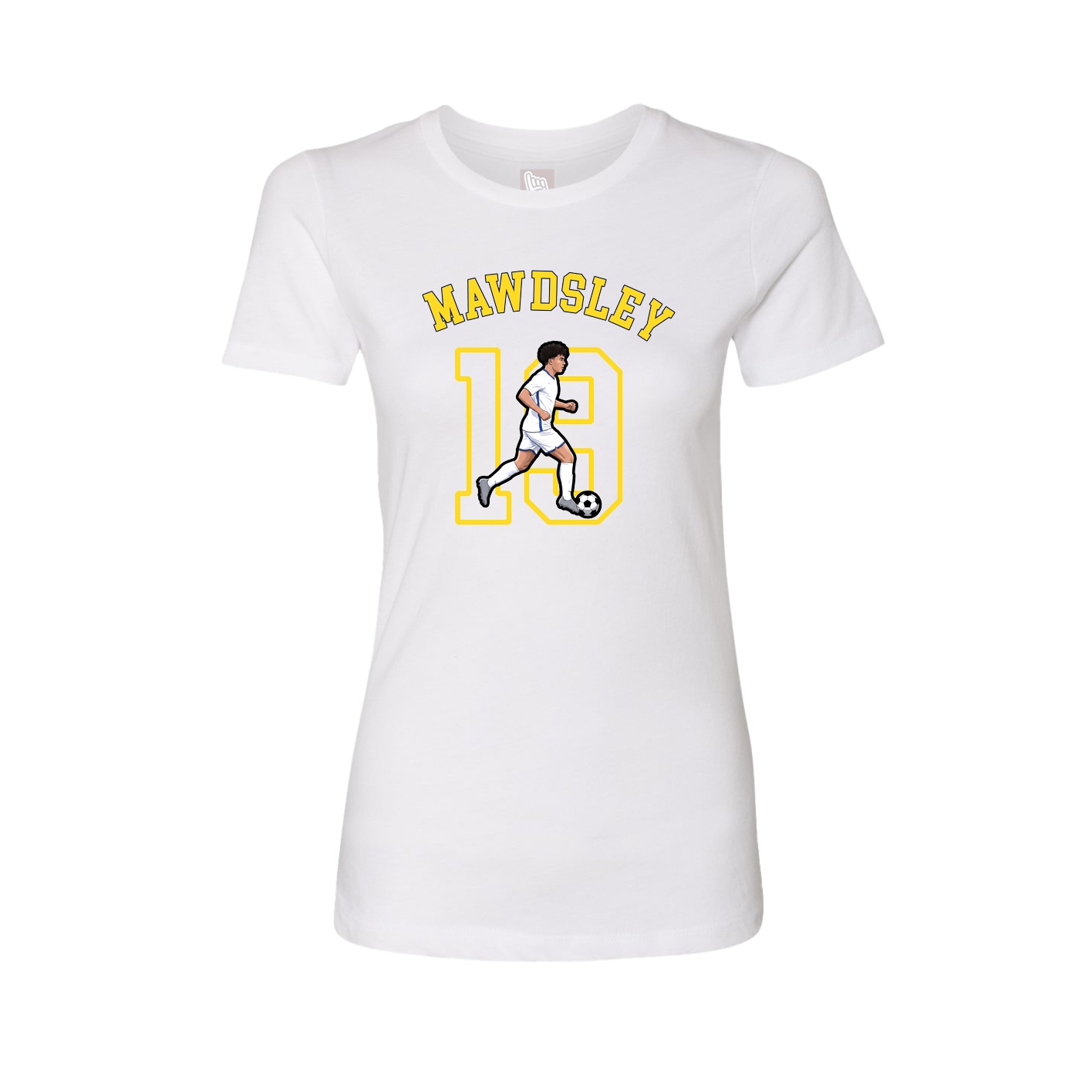 Fitted Women's Tee — Shirsey Arch in White