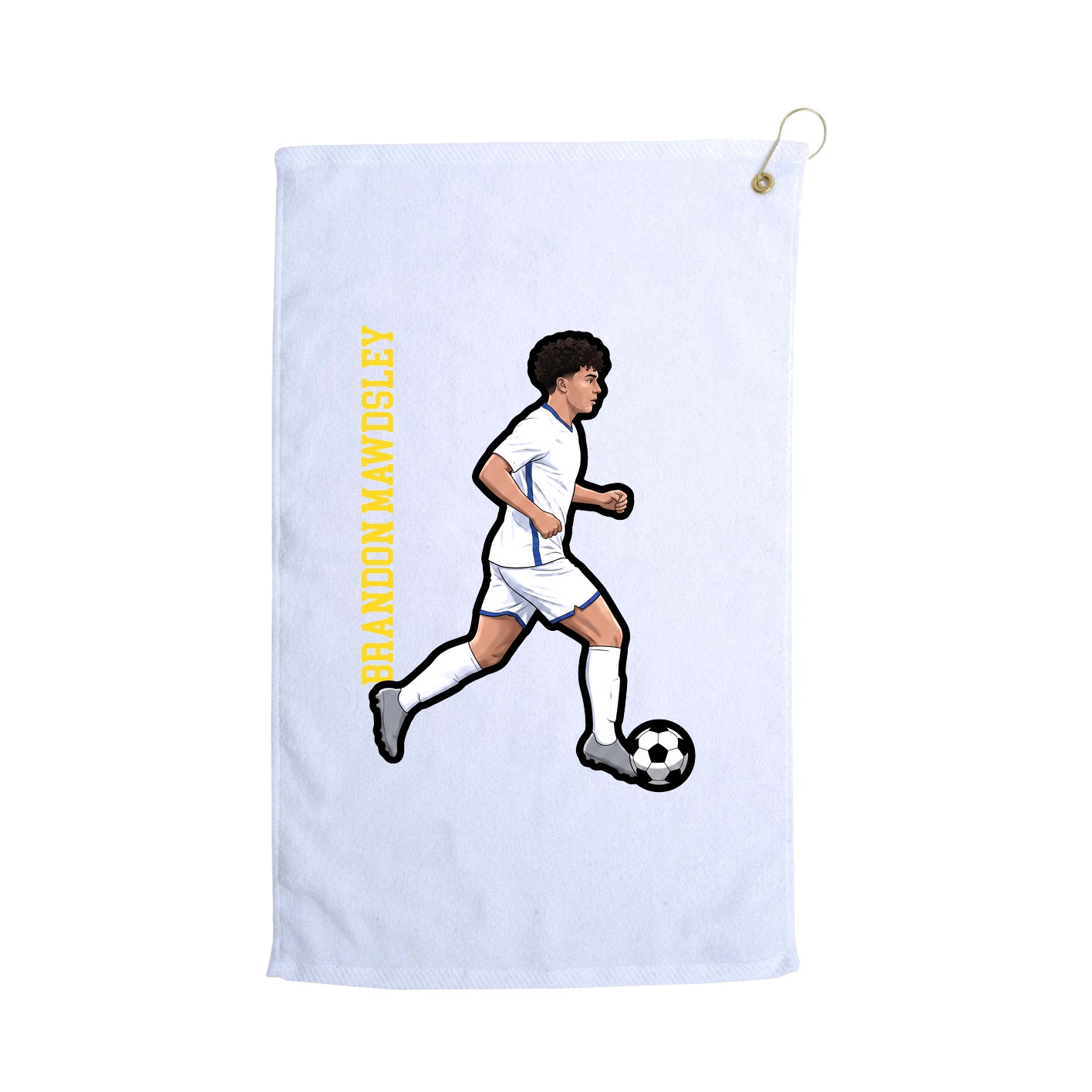 Golf Towel — Name Vertical in White
