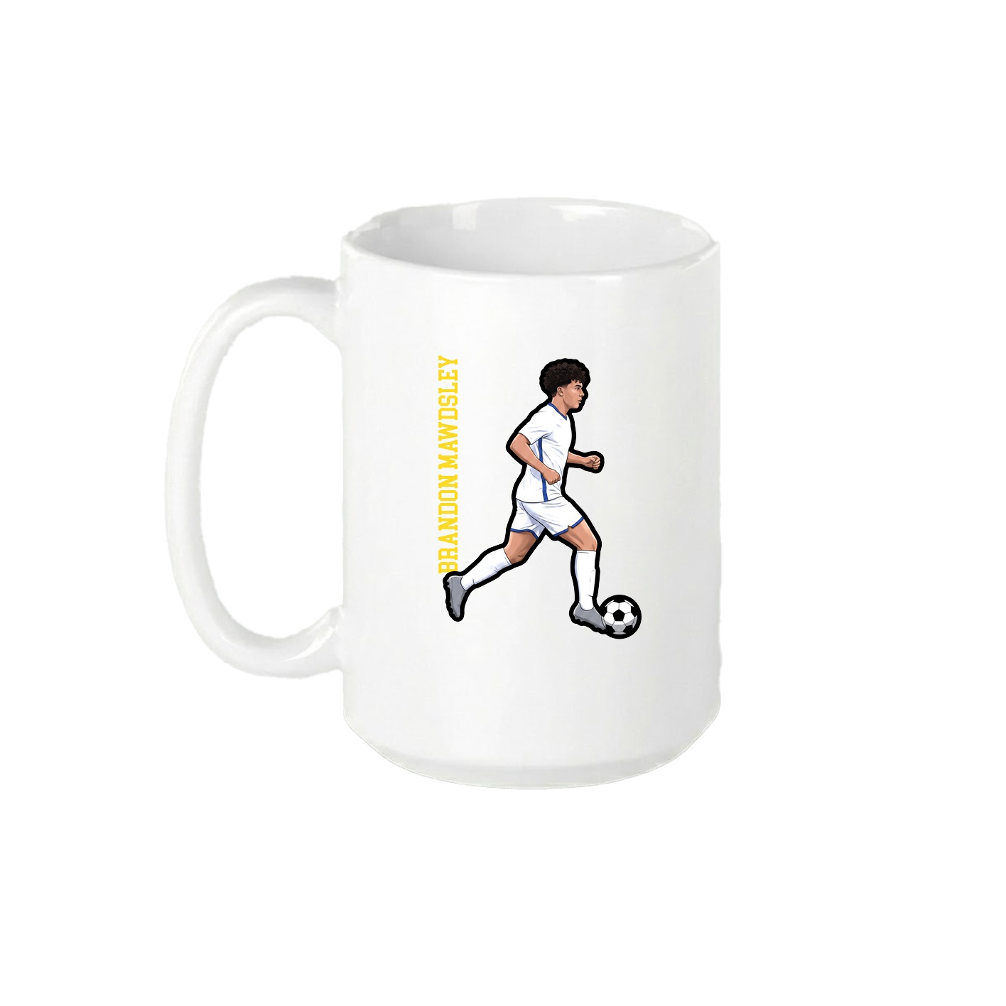15oz Coffee Mug — Name Vertical in White