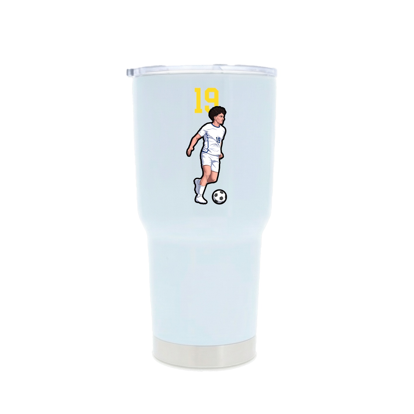 30oz Stainless Steel Tumbler — Number Top in White