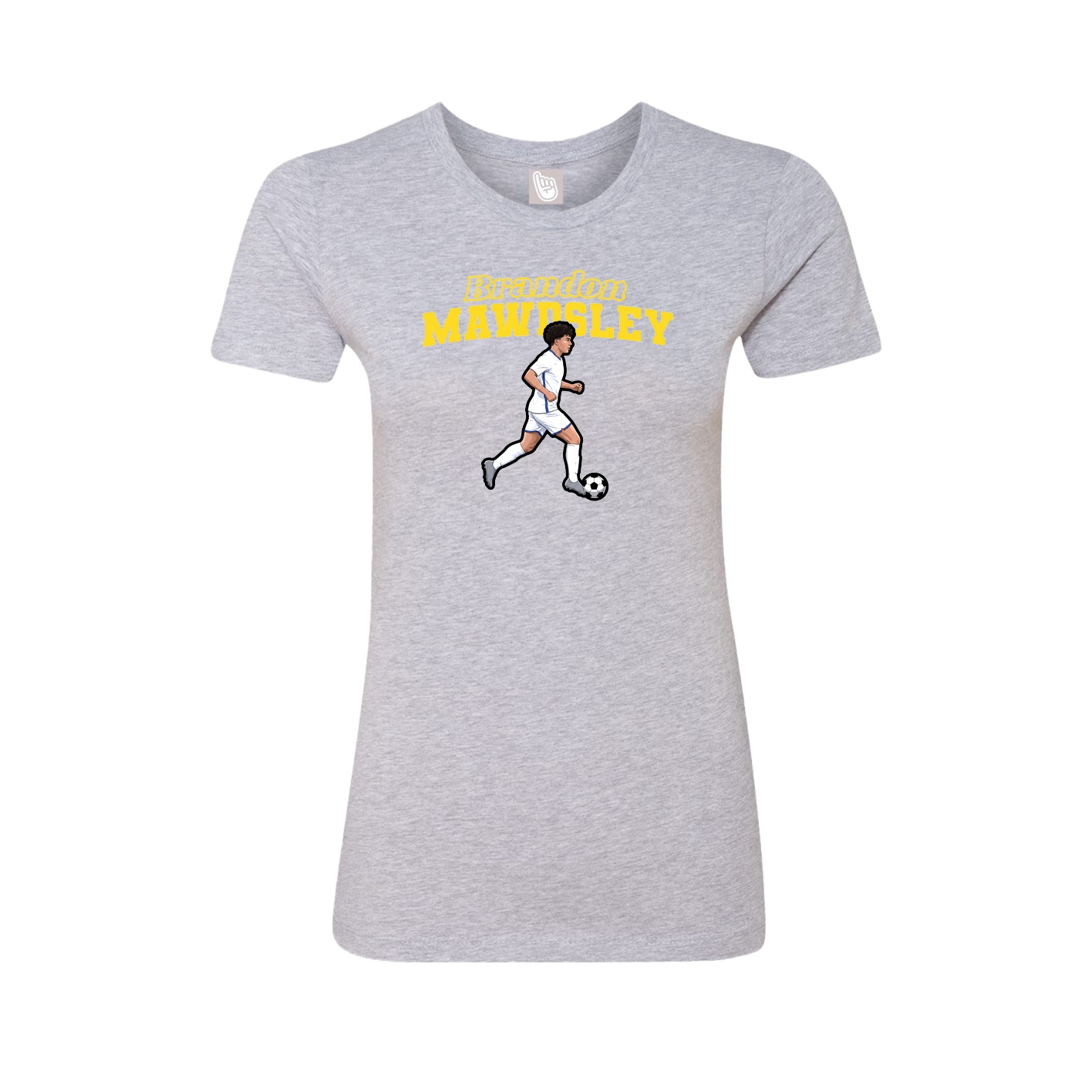 Fitted Women's Tee — Name Arch in Grey