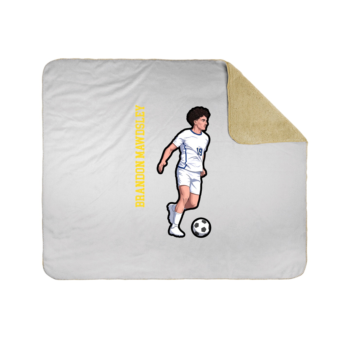 Throw Blanket — Name Vertical in White
