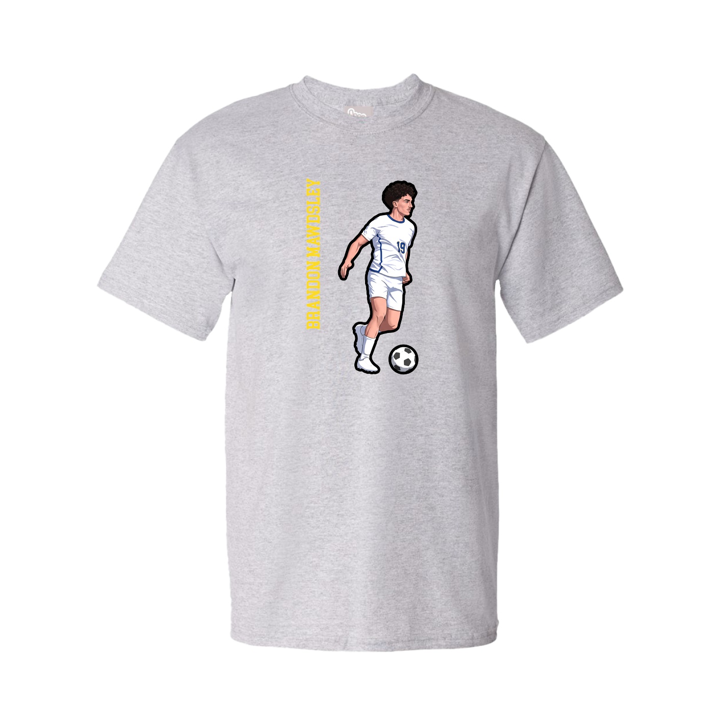 Tee — Name Vertical in Grey