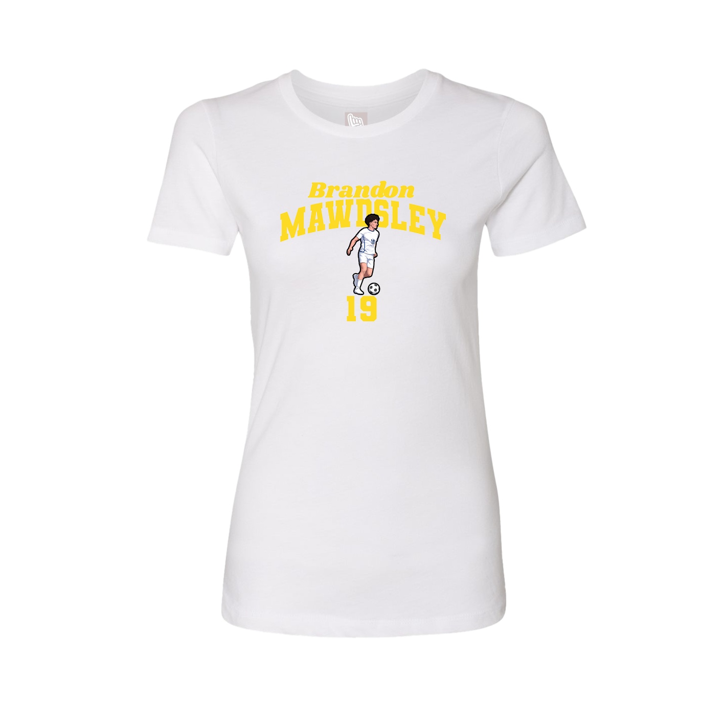 Fitted Women's Tee — Signature Arch in White