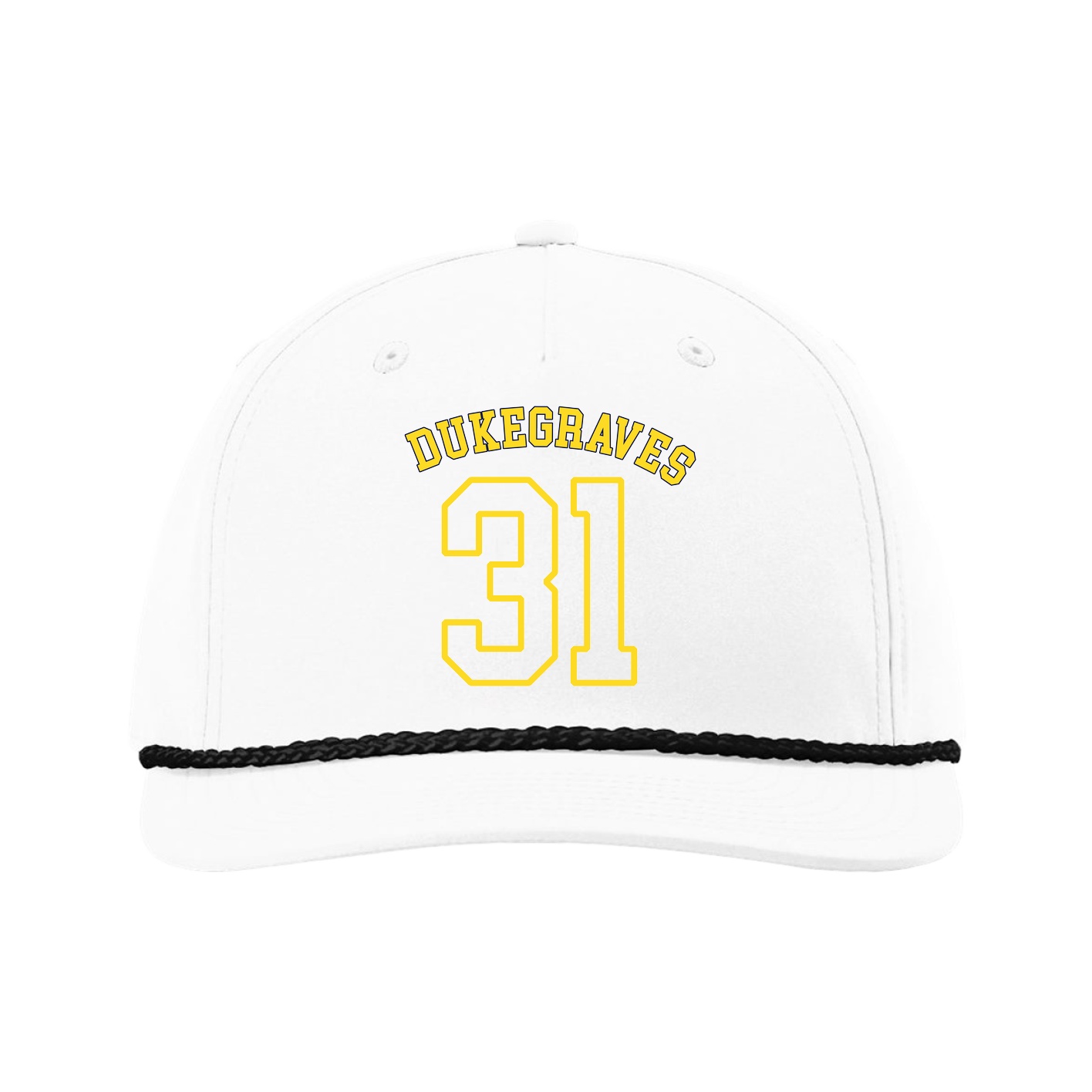 Five-Panel Classic Rope Cap — Shirsey Arch in White
